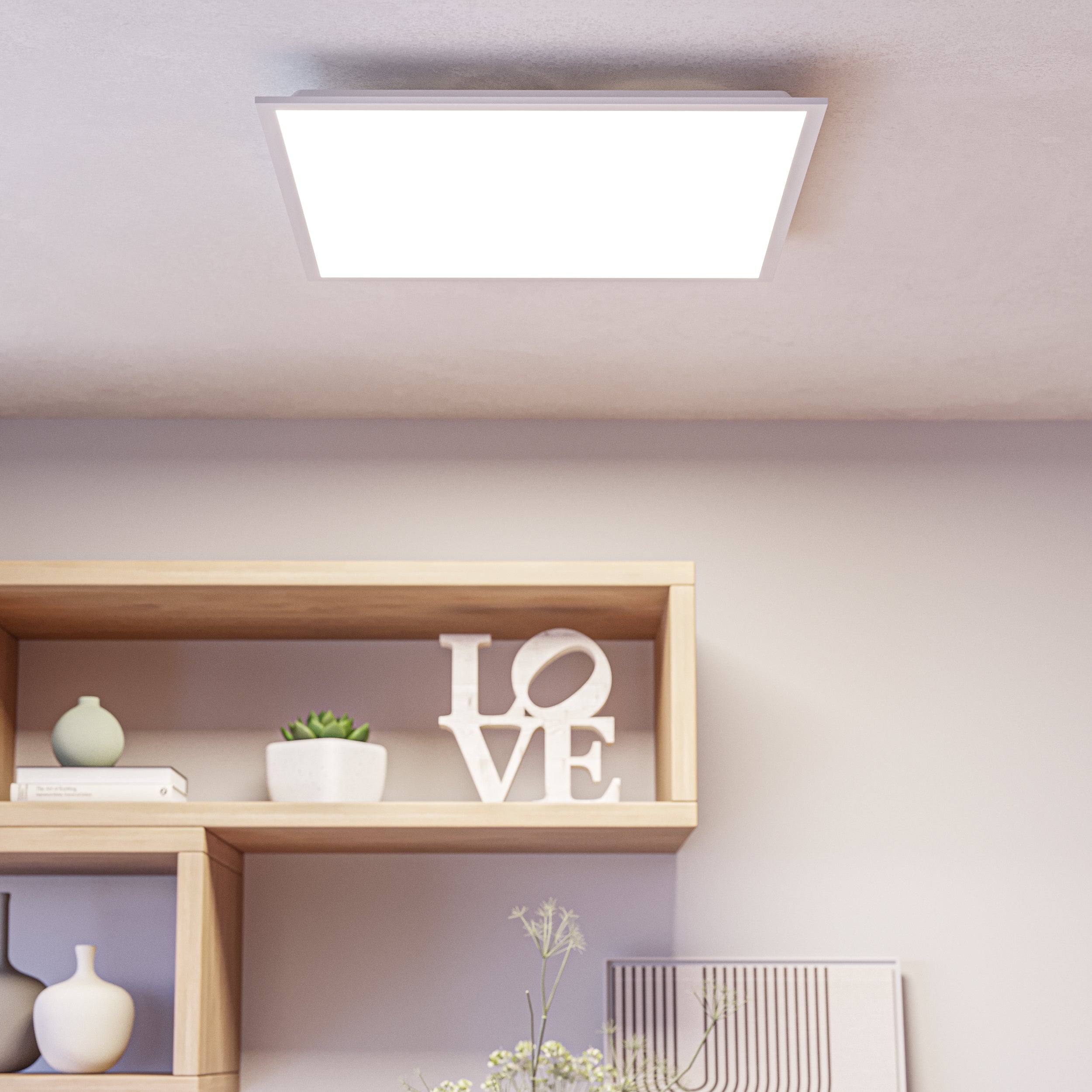 EGLO Moradillo-Z Square White Slim Ceiling Light - 595