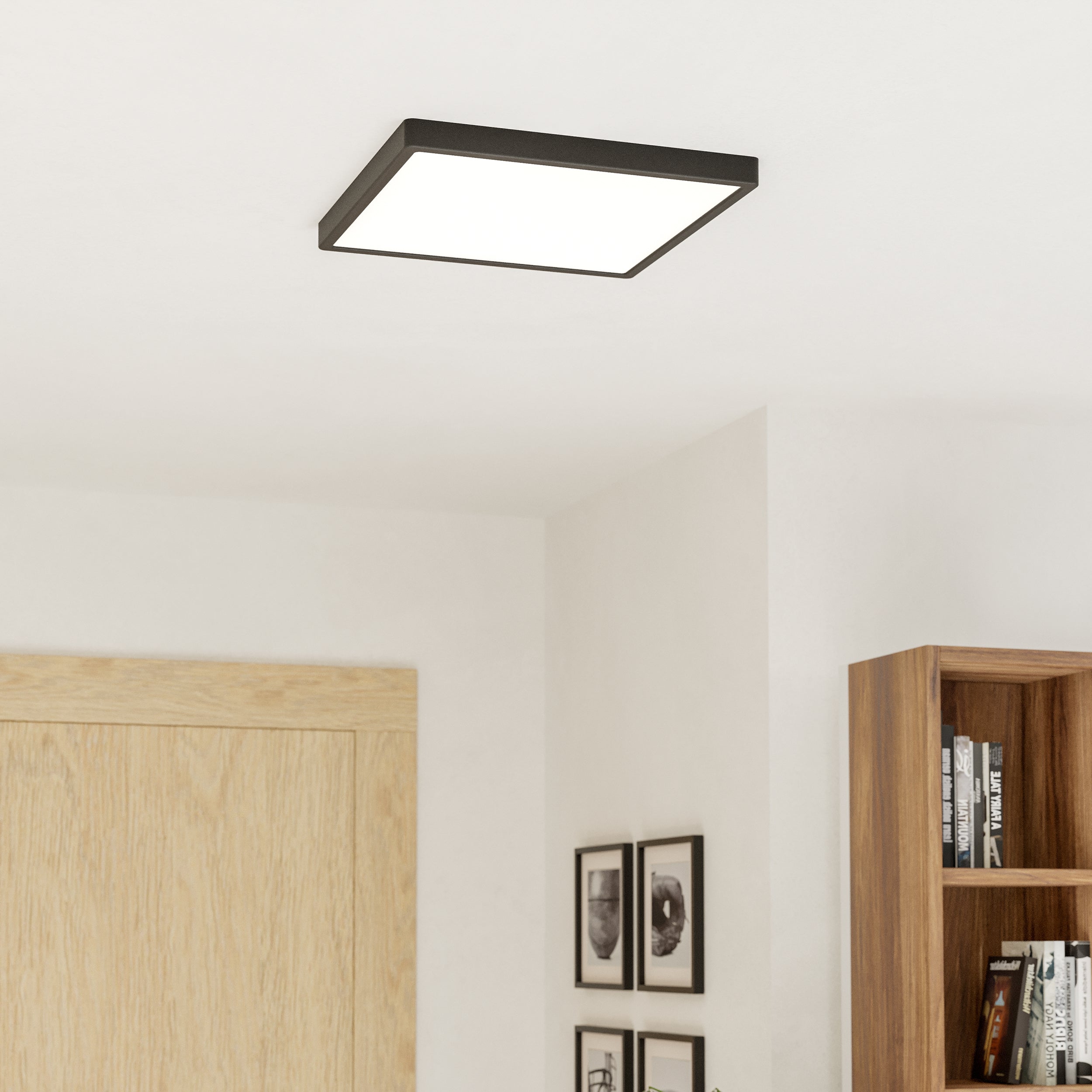 EGLO Fueva 6 Black Square LED Ceiling Light