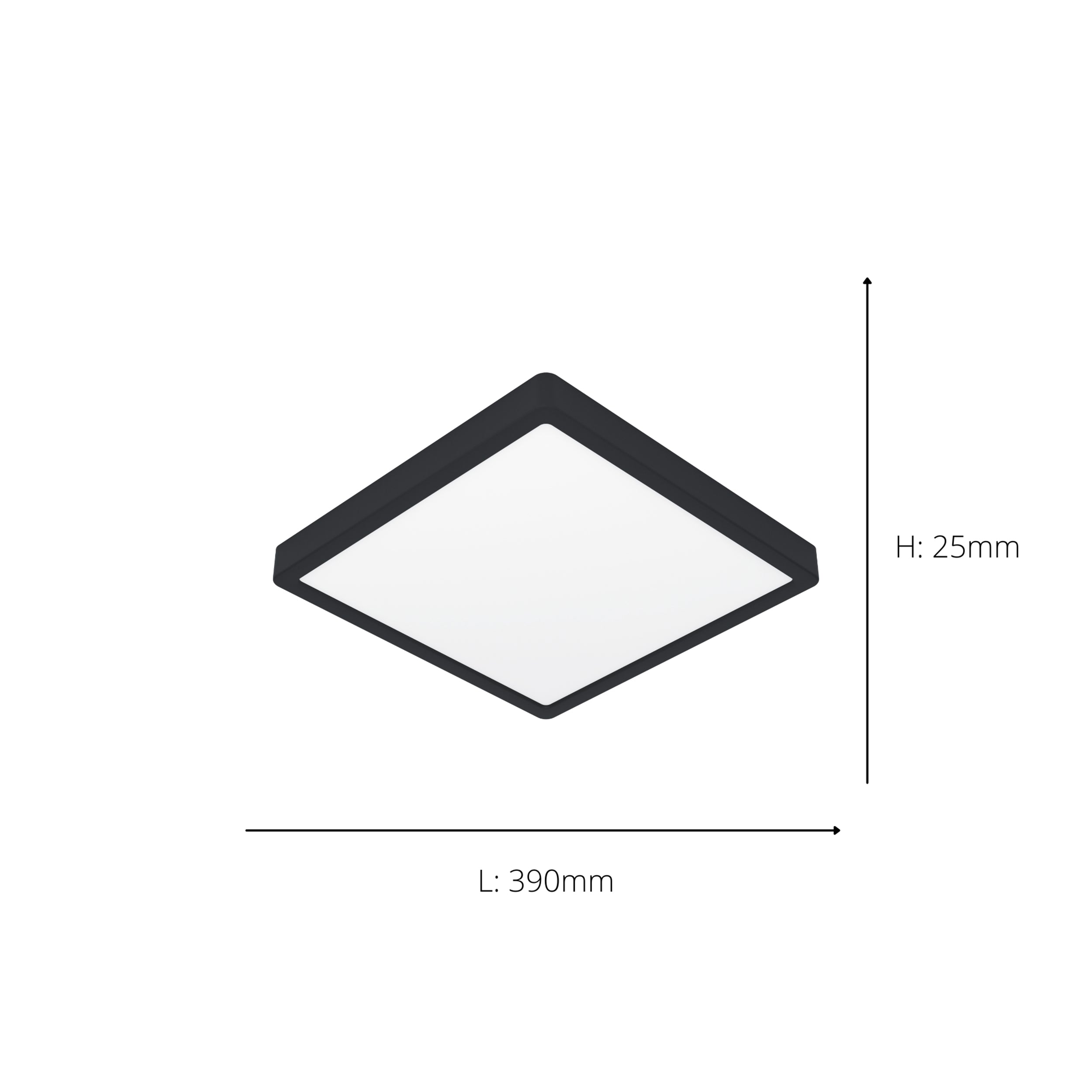 EGLO Fueva 6 Black Square LED Ceiling Light