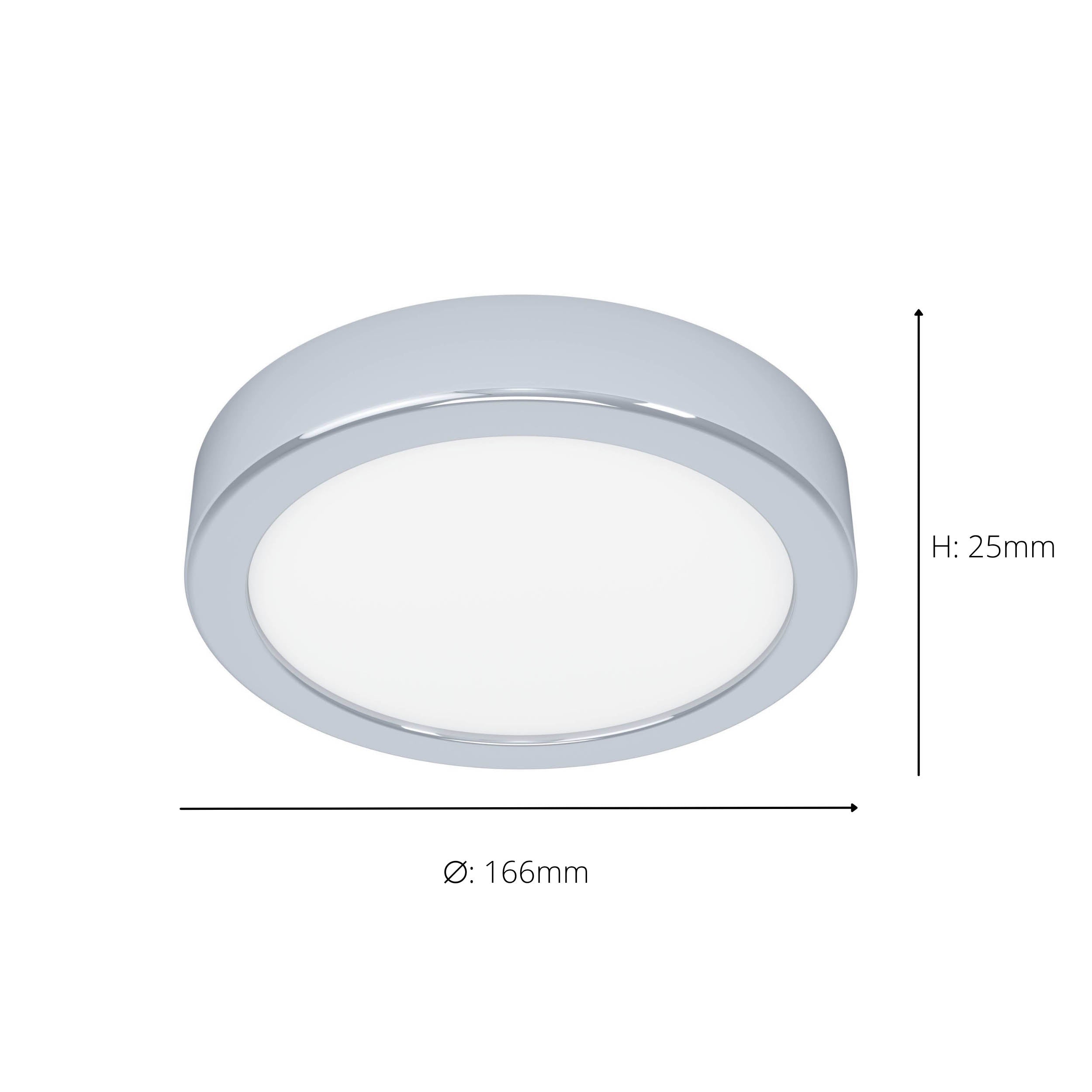 EGLO Fueva 6 Round Ceiling LED Light Chrome 16.5cm