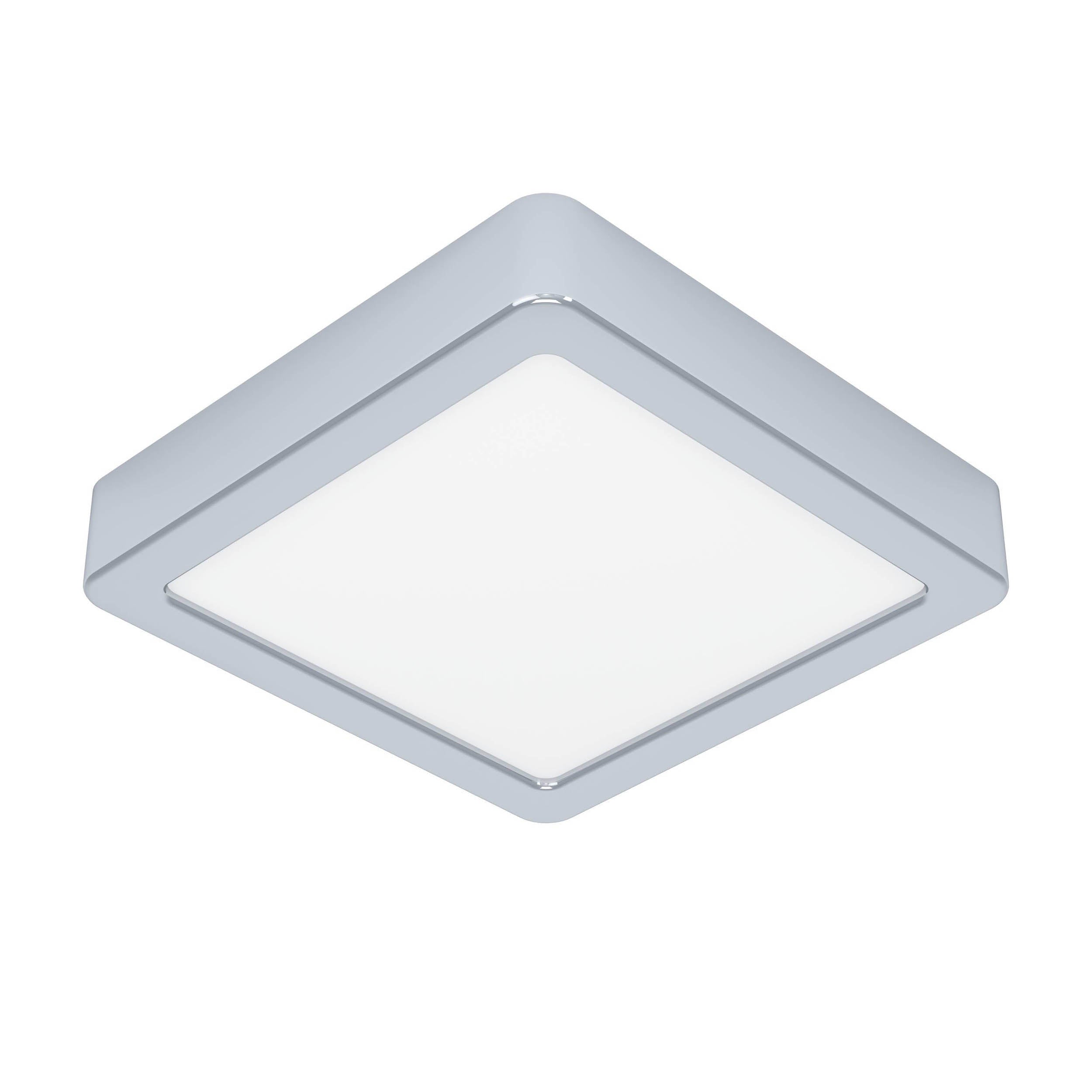 EGLO Fueva 6 Square Ceiling LED Light Chrome 15cm