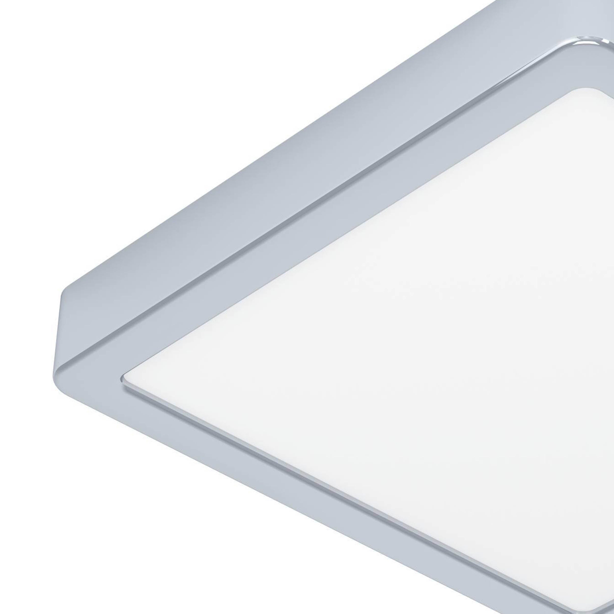 EGLO Fueva 6 Square Ceiling LED Light Chrome 22cm