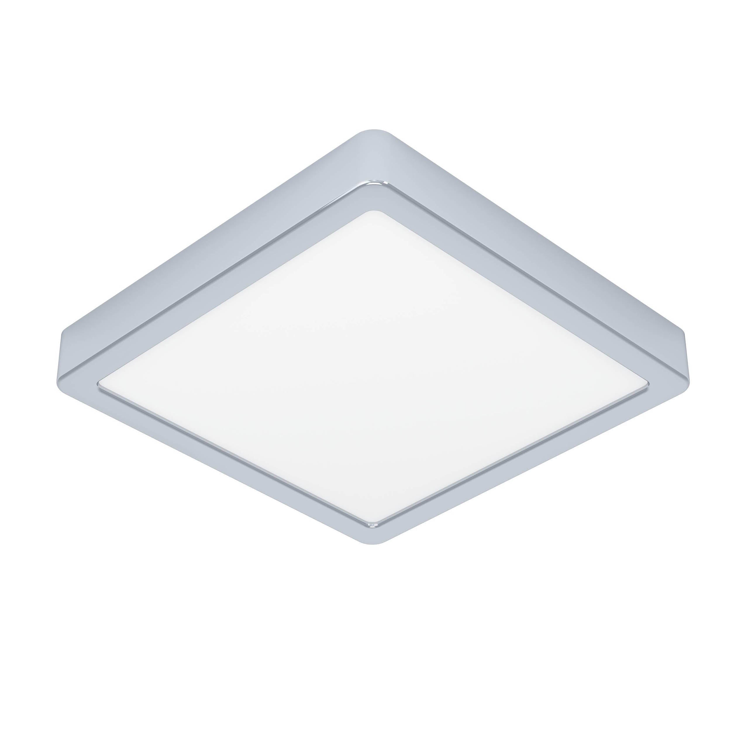 EGLO Fueva 6 Square Ceiling LED Light Chrome 22cm