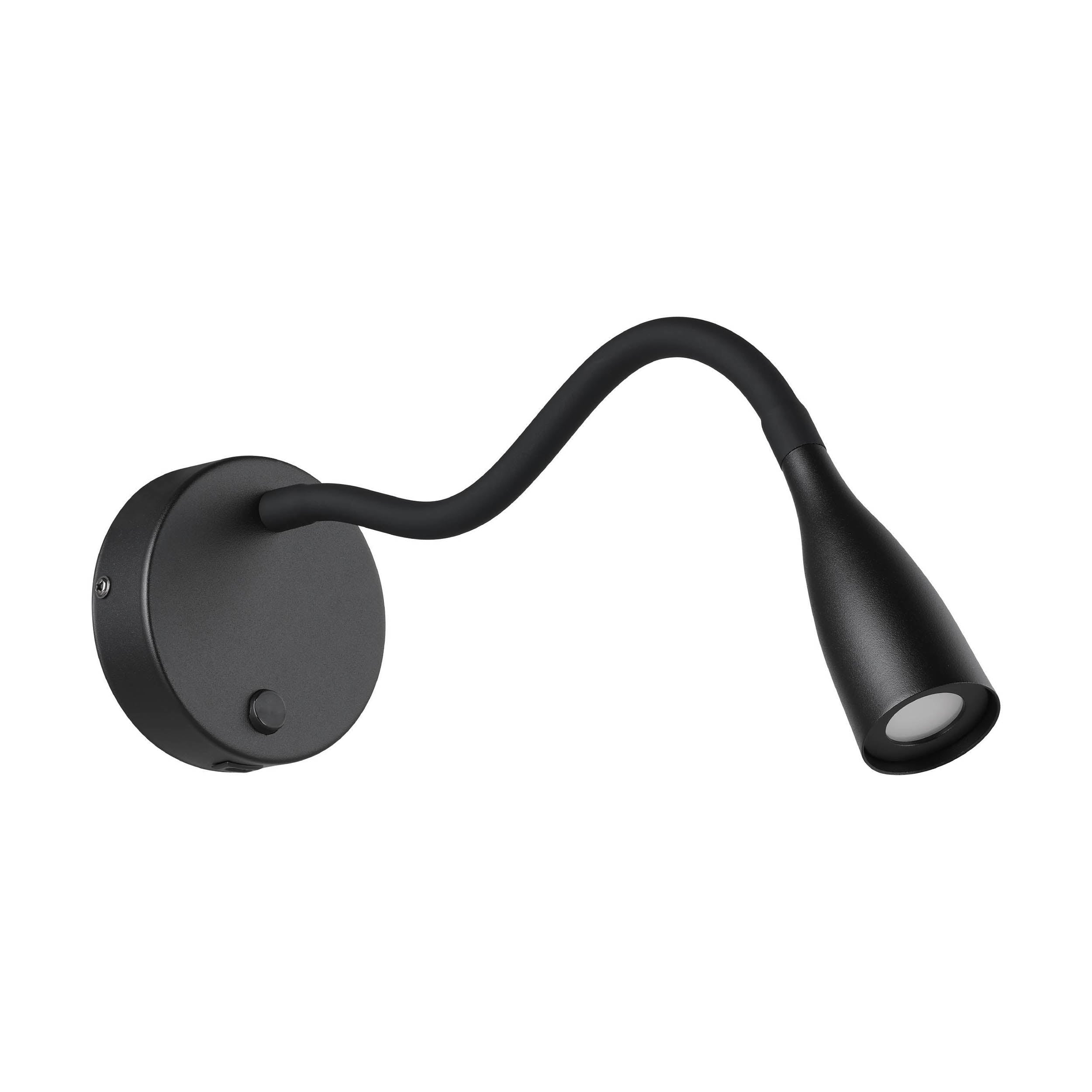 EGLO Olivandino 1 Wall Light Black Flexible LED Reading Light with USB Charging