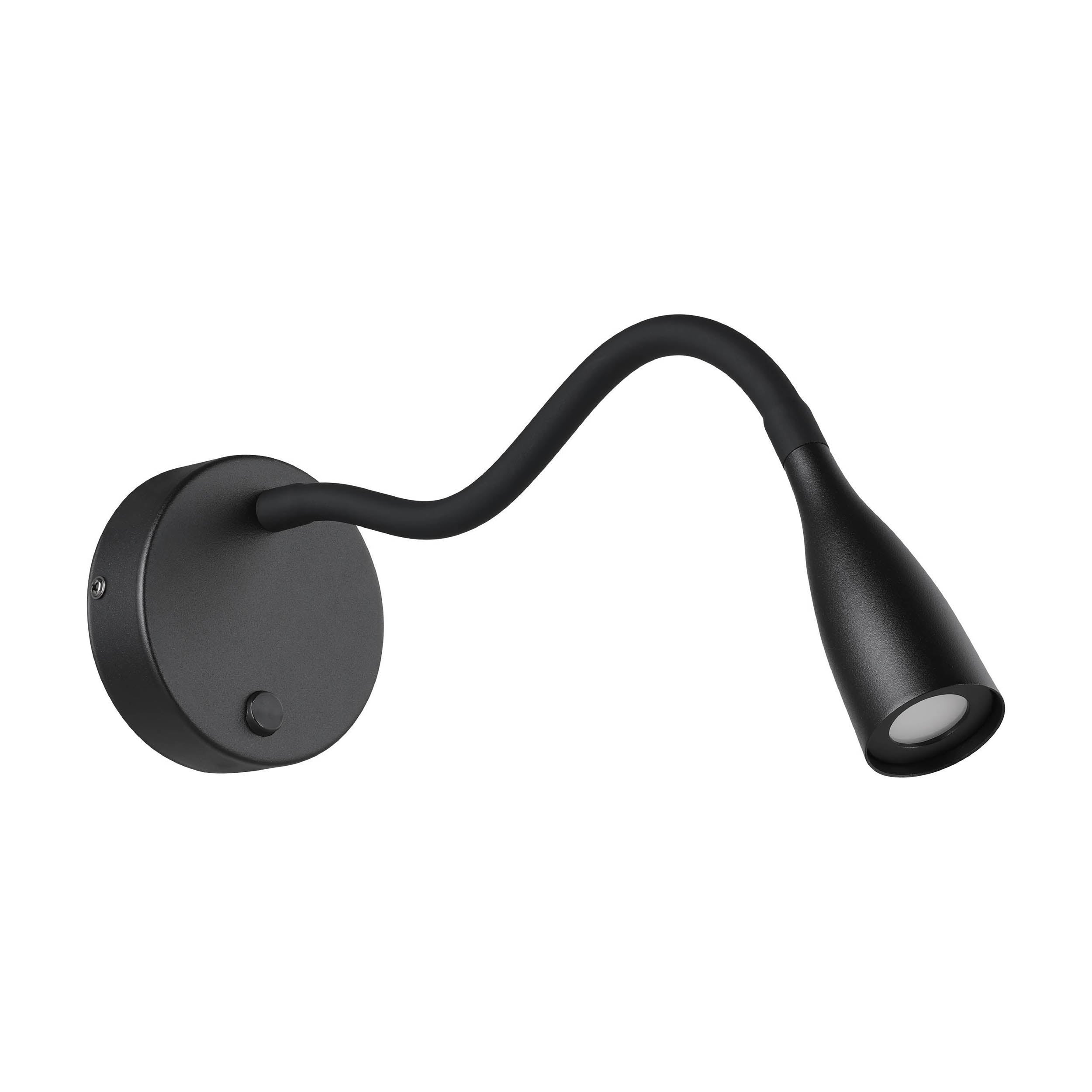 EGLO Olivandino 1 Wall Light Matte Black Sleek LED Wall Light with Adjustable Arm