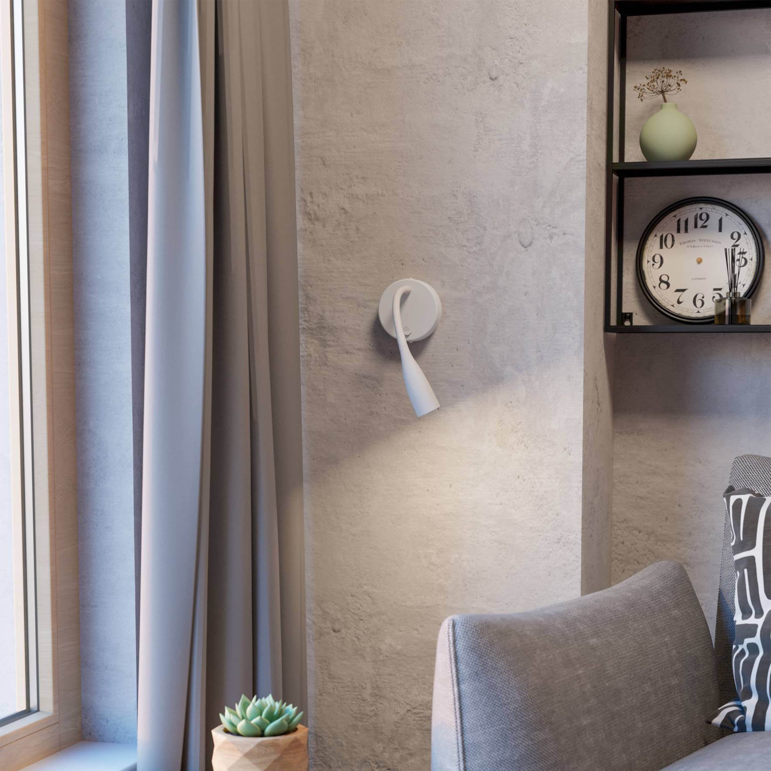 EGLO Olivandino 1 Wall Light Matte White Minimalist LED Wall Light with USB and Switch