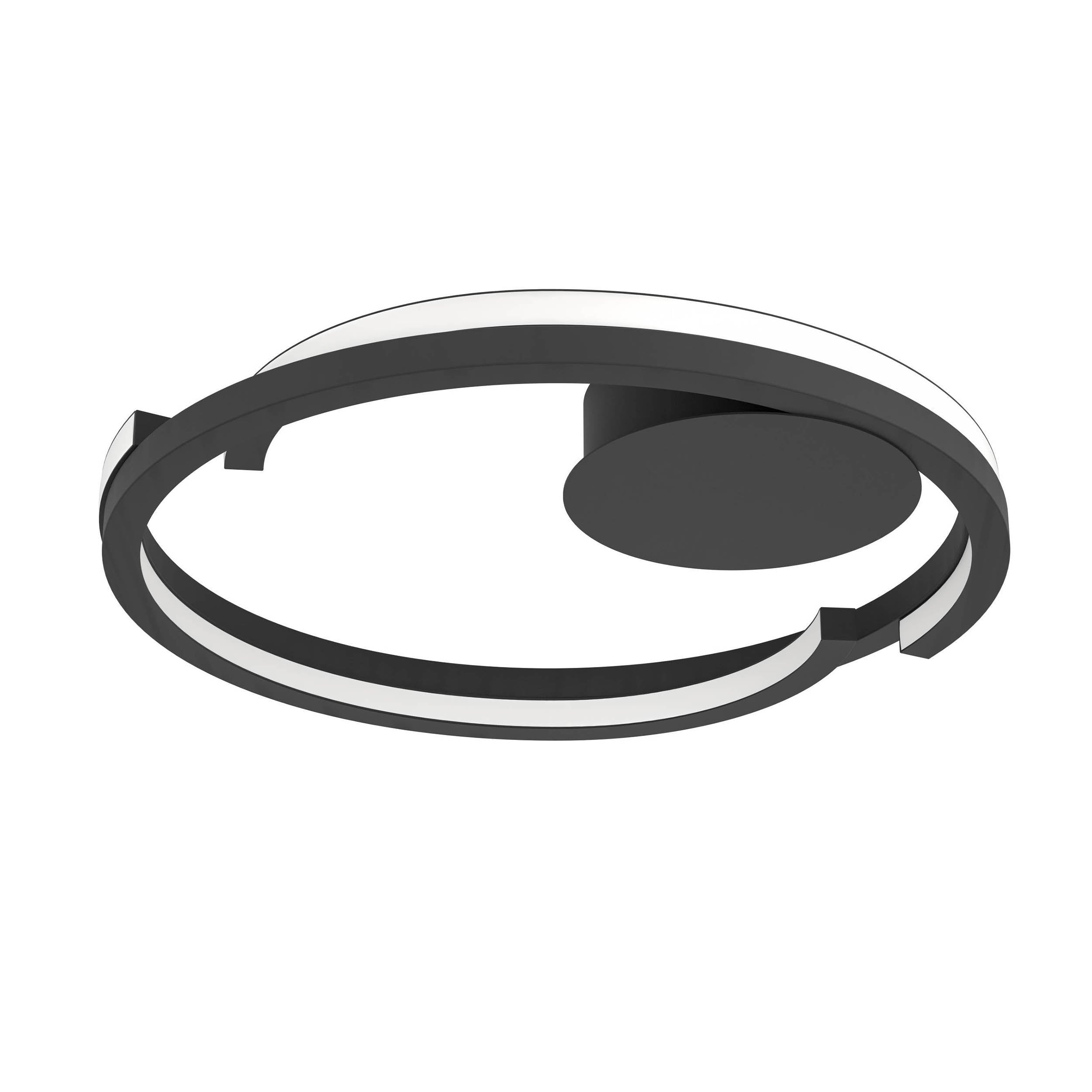 EGLO Mezzomonte Ceiling Light Black 1 Ring Curved LED Ceiling Light with Remote and CCT