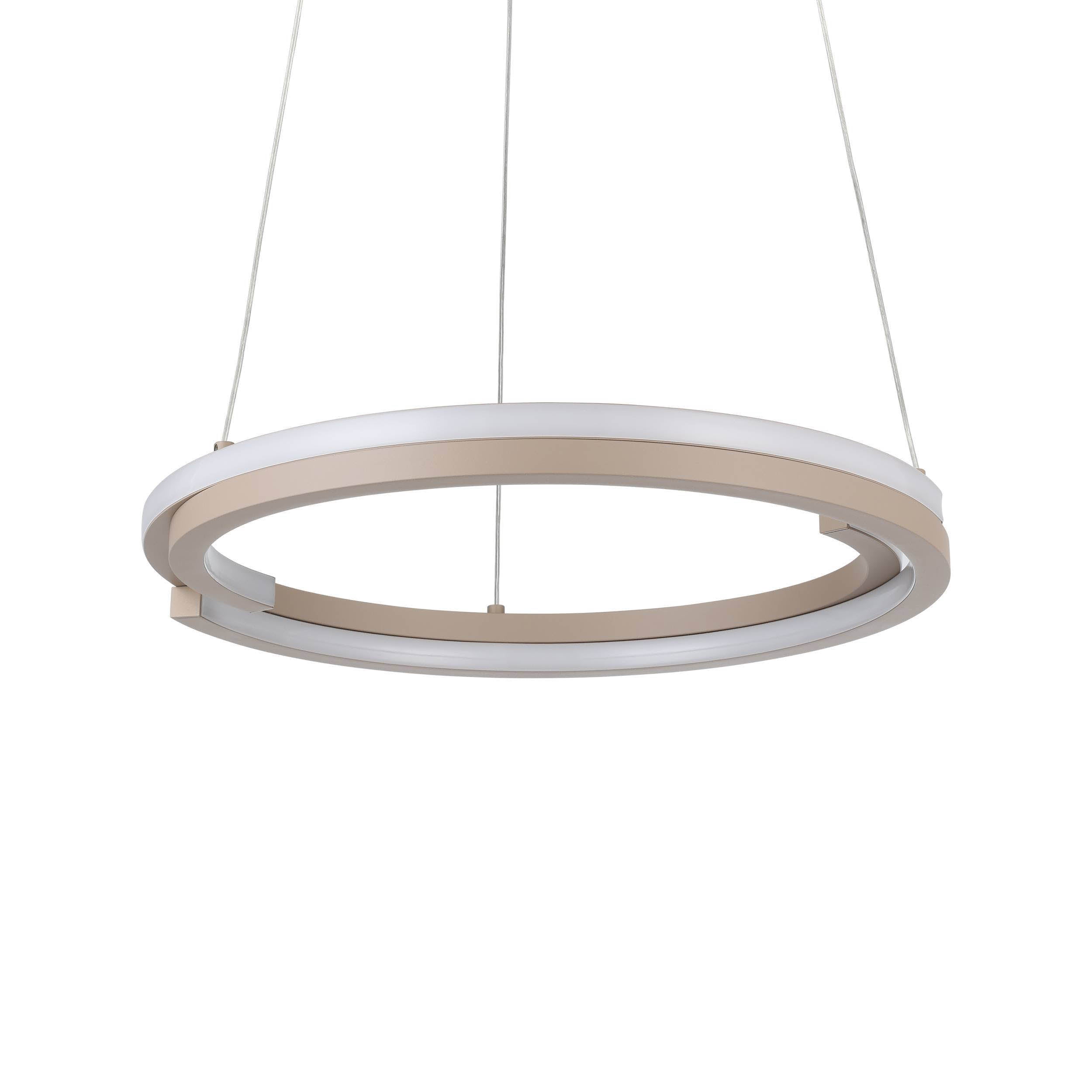 EGLO Mezzomonte Pendant Light Brass 1 Ring Brushed Brass LED Pendant with Dimmable CCT