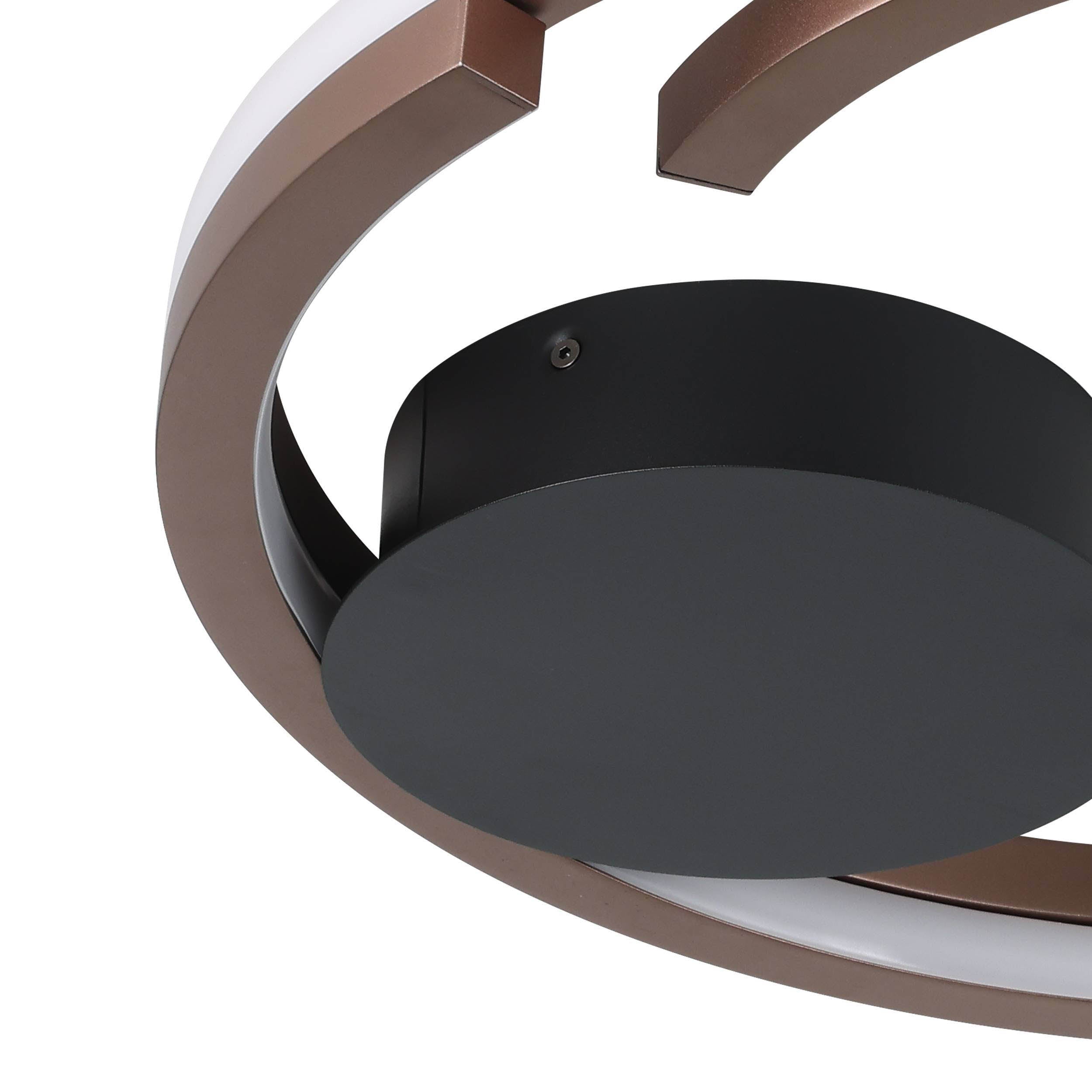 EGLO Mezzomonte Ceiling Light Bronze 2 Ring Interlocking Ring LED Ceiling Light with Remote