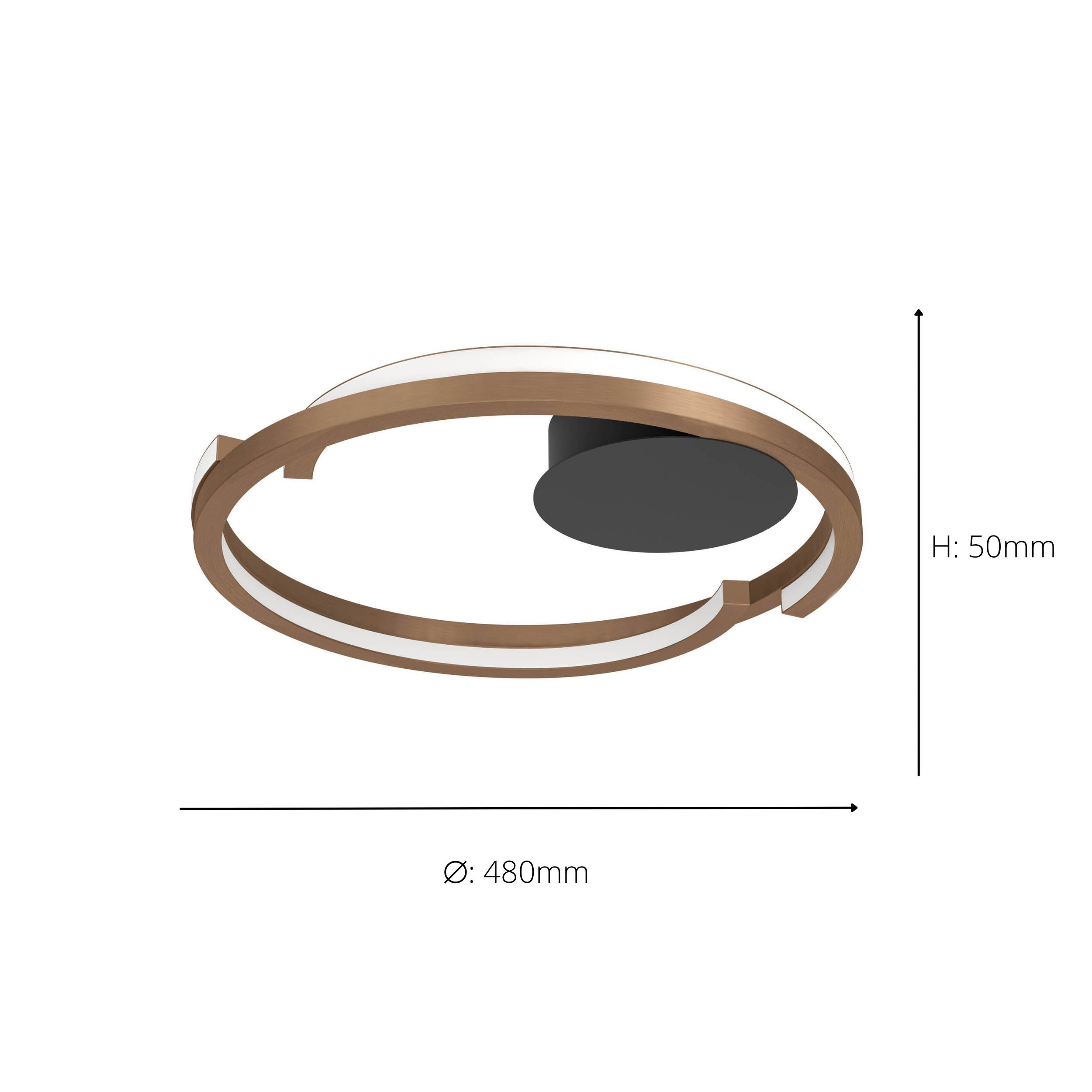 EGLO Mezzomonte Ceiling Light Bronze 2 Ring Interlocking Ring LED Ceiling Light with Remote