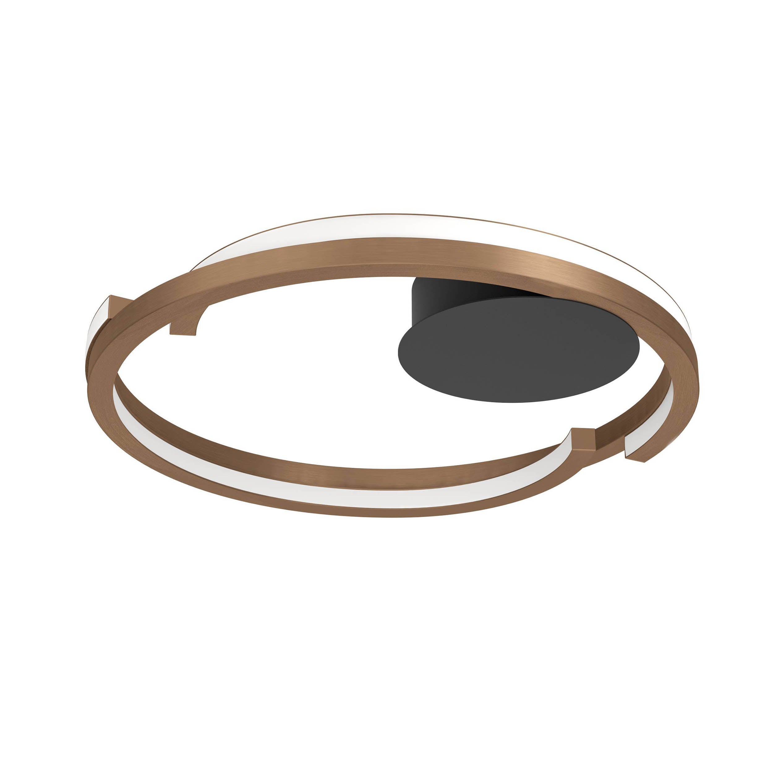 EGLO Mezzomonte Ceiling Light Bronze 2 Ring Interlocking Ring LED Ceiling Light with Remote