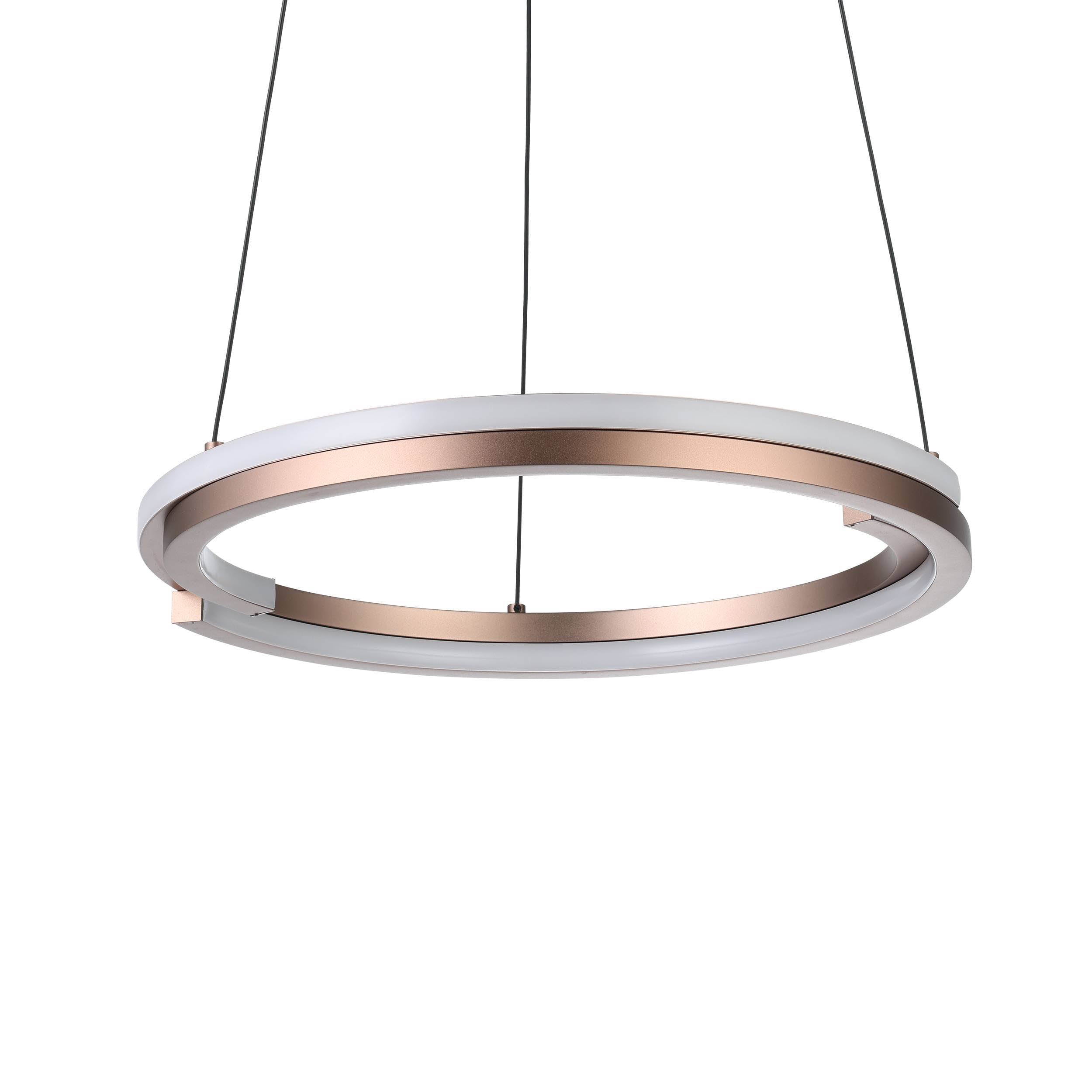 EGLO Mezzomonte Pendant Light Black Bronze 1 Ring Floating Ring LED Pendant with CCT and Remote