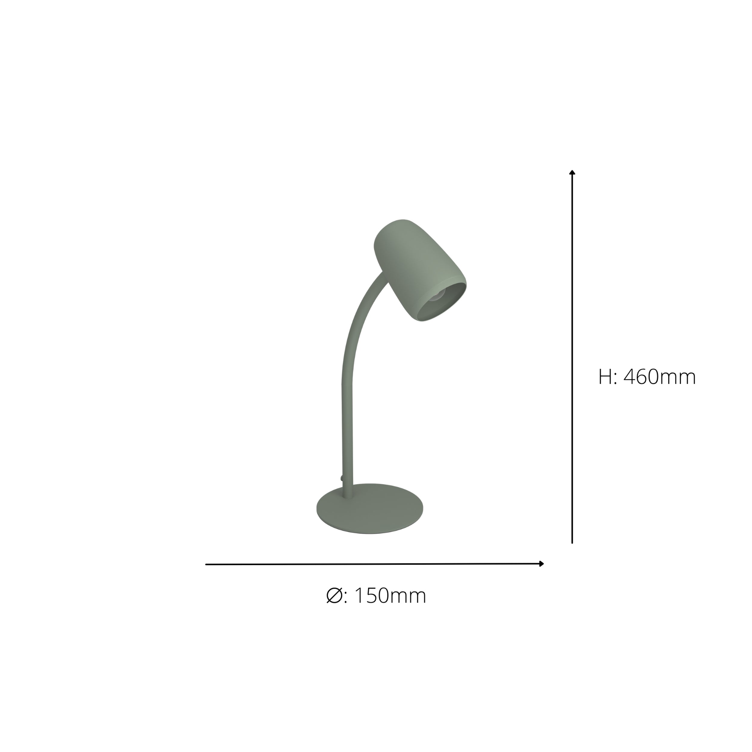 EGLO Carlo Modern Steel Flexible Desk Lamp, Green