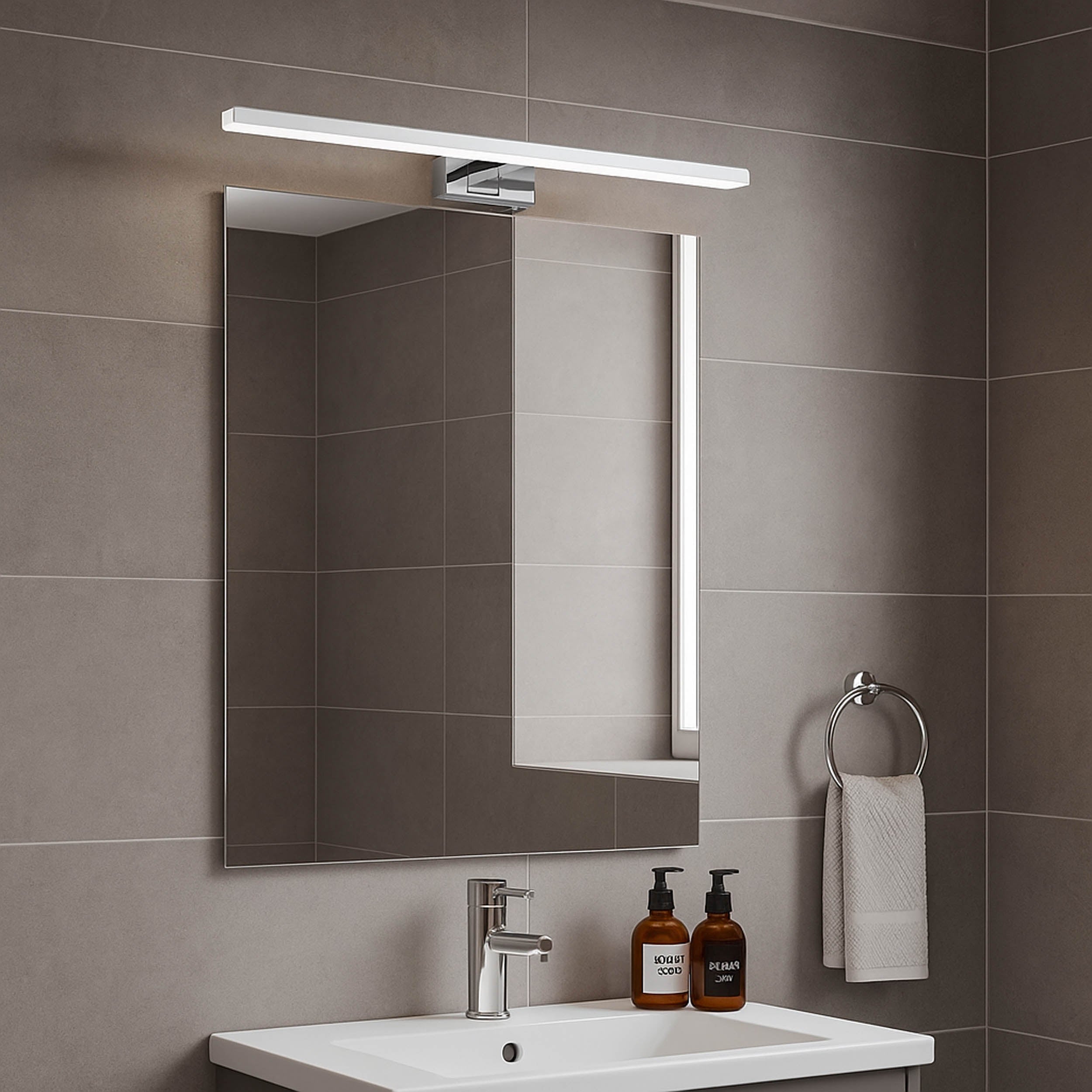 EGLO Conettilla Mirror Light Chrome 60 cm Horizontal LED Bathroom Light with CCT and IP44