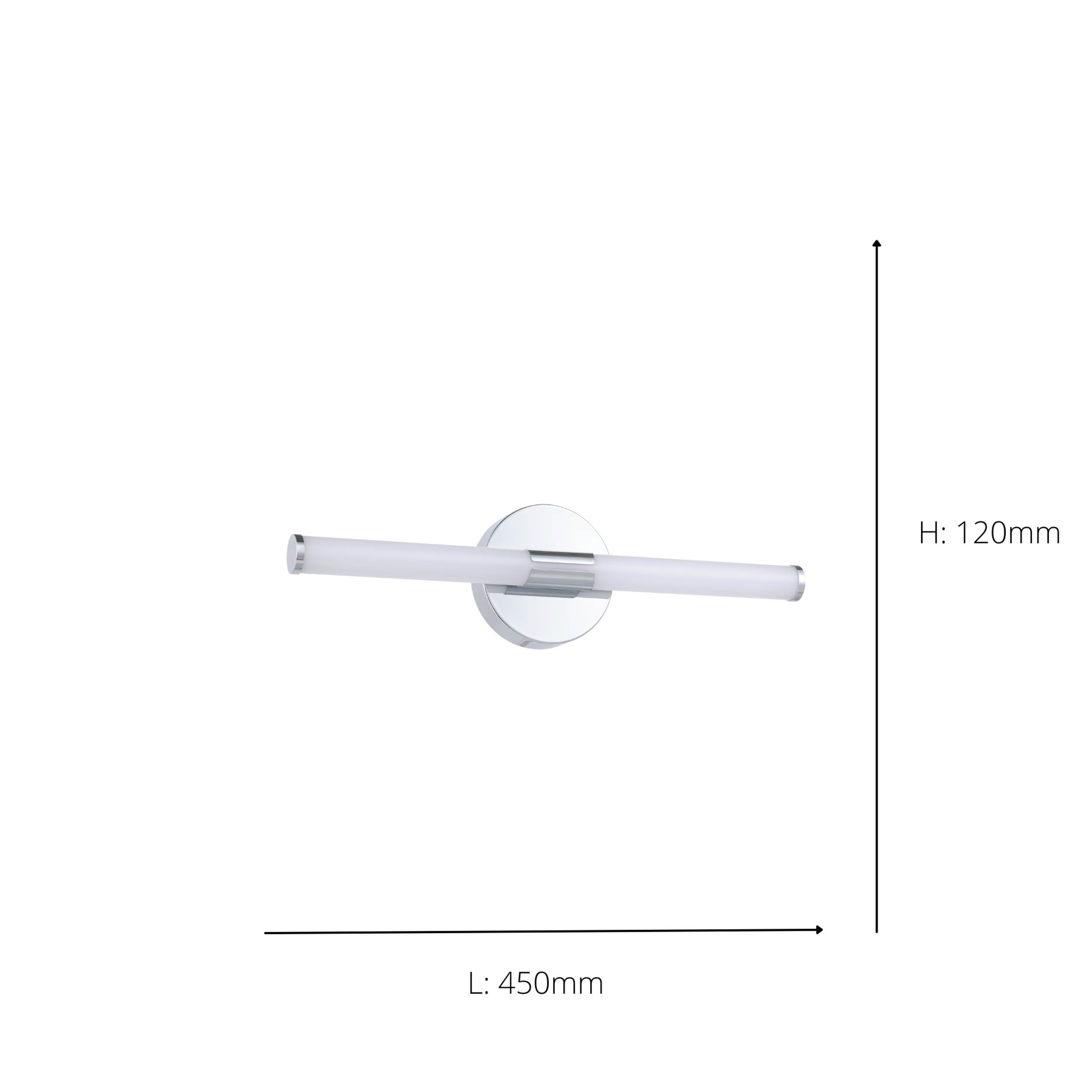 EGLO Ramola Mirror Light Chrome 60 cm Wide Chrome LED Mirror Light with CCT and Splash Protection