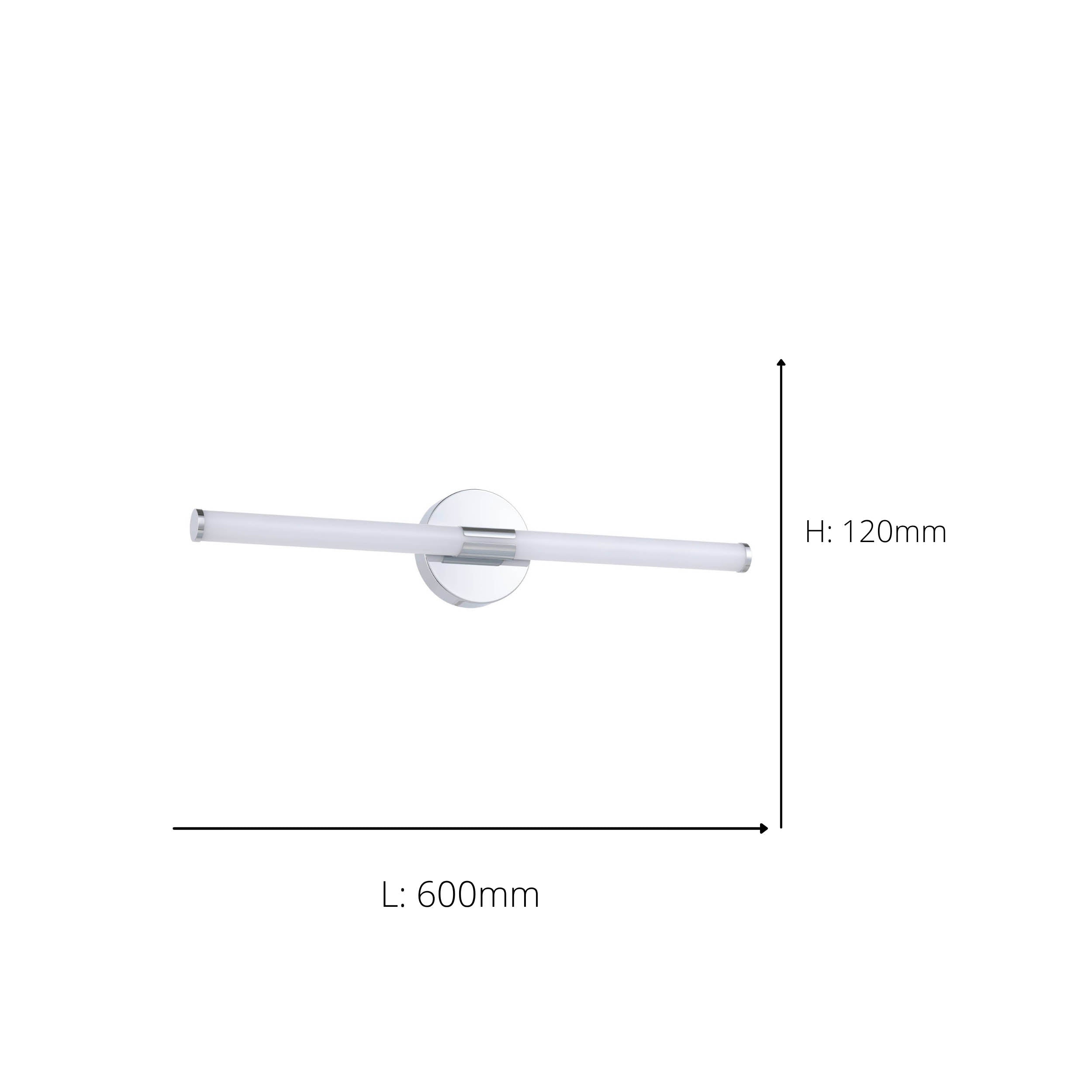 EGLO Ramola Mirror Light Black 45 cm Compact Black LED Mirror Light with CCT and IP44