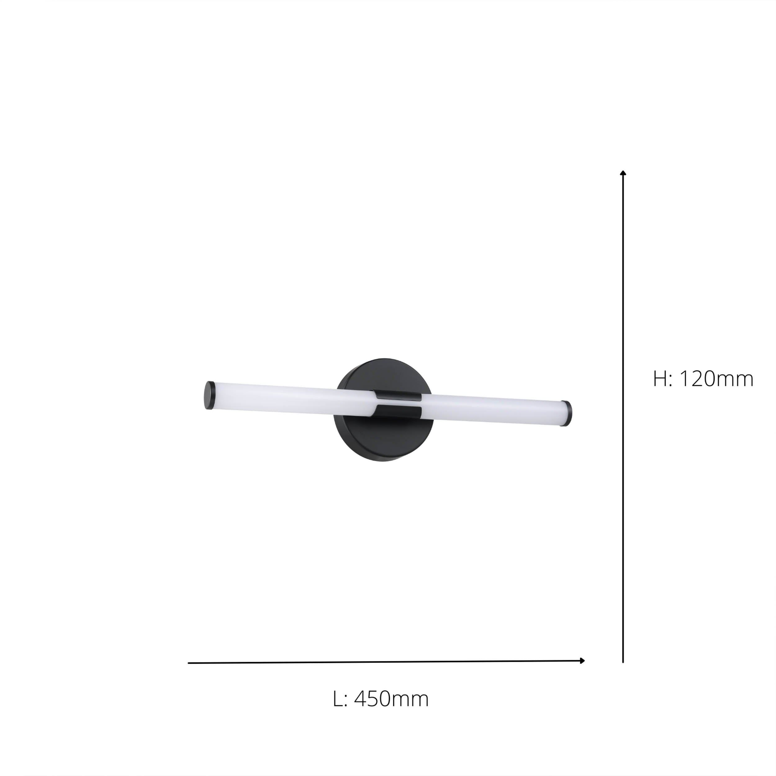 EGLO Ramola Mirror Light Black 60 cm Wide Black LED Mirror Light with CCT and Splash Protection