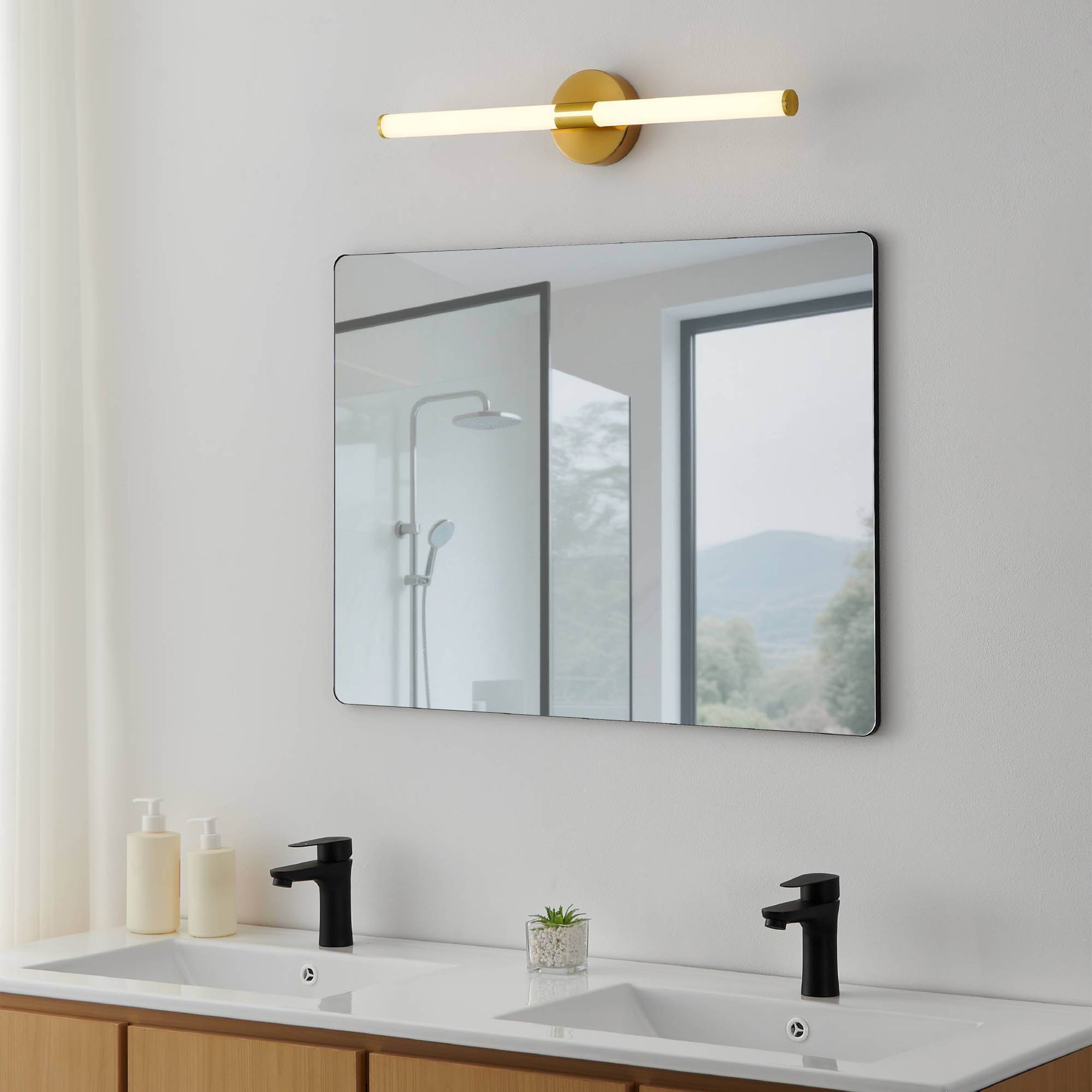 EGLO Ramola Mirror Light Brass 60 cm Brushed Brass LED Bathroom Light with CCT and IP44