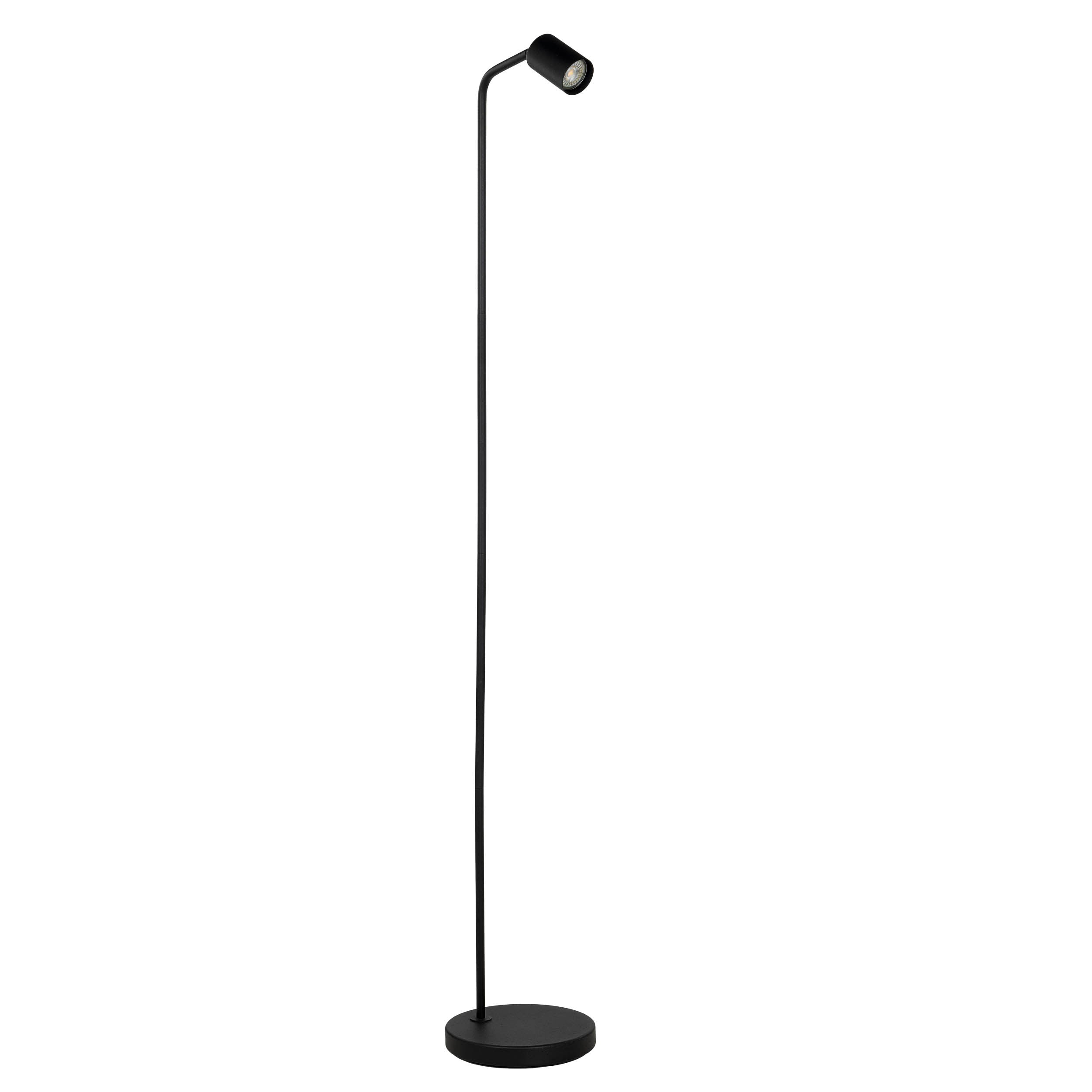 EGLO Rigomagno Floor Lamp Black GU10 Slim Black Metal Floor Lamp with Fixed Head