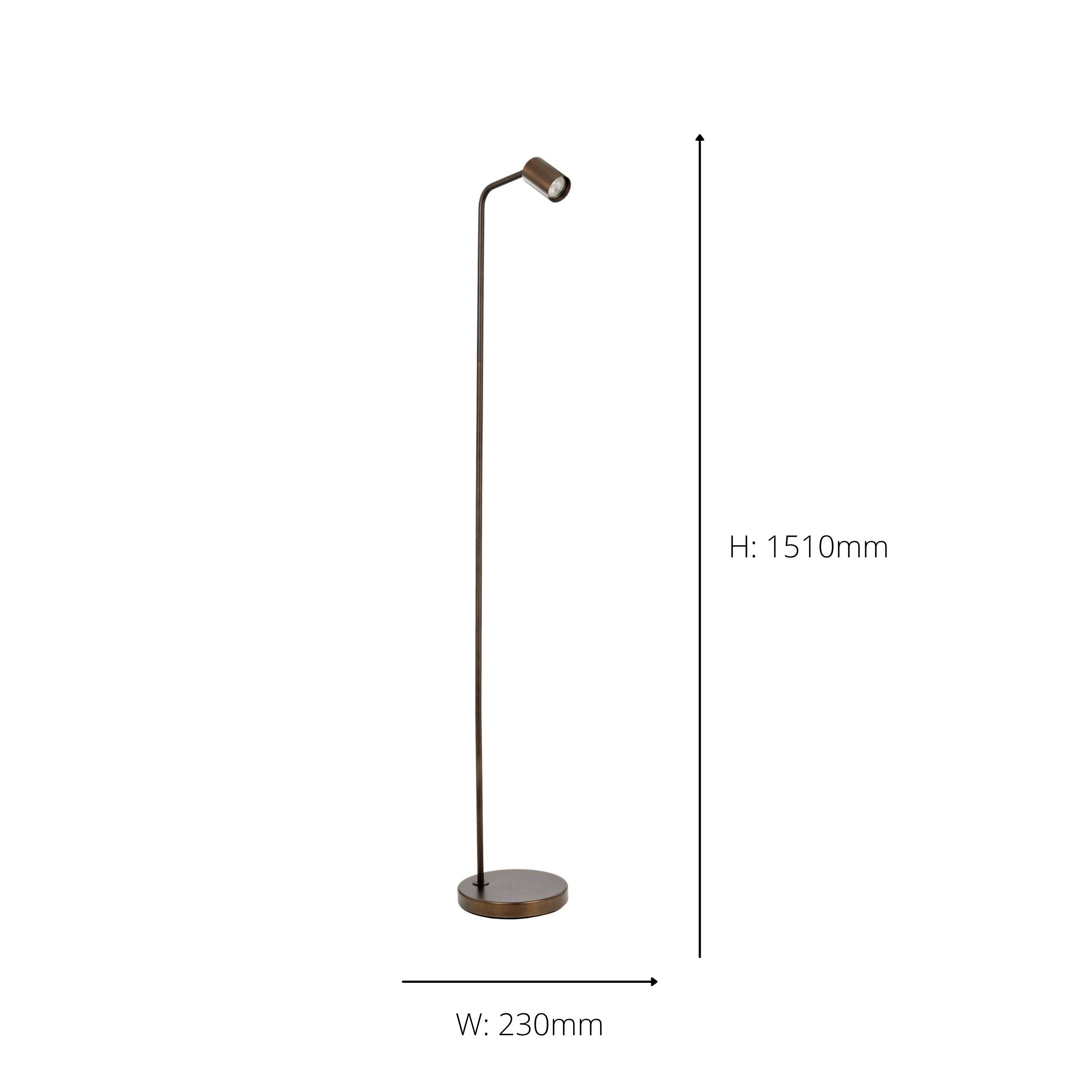 EGLO Rigomagno Floor Lamp Bronze GU10 Brushed Bronze Floor Lamp with Fixed Head