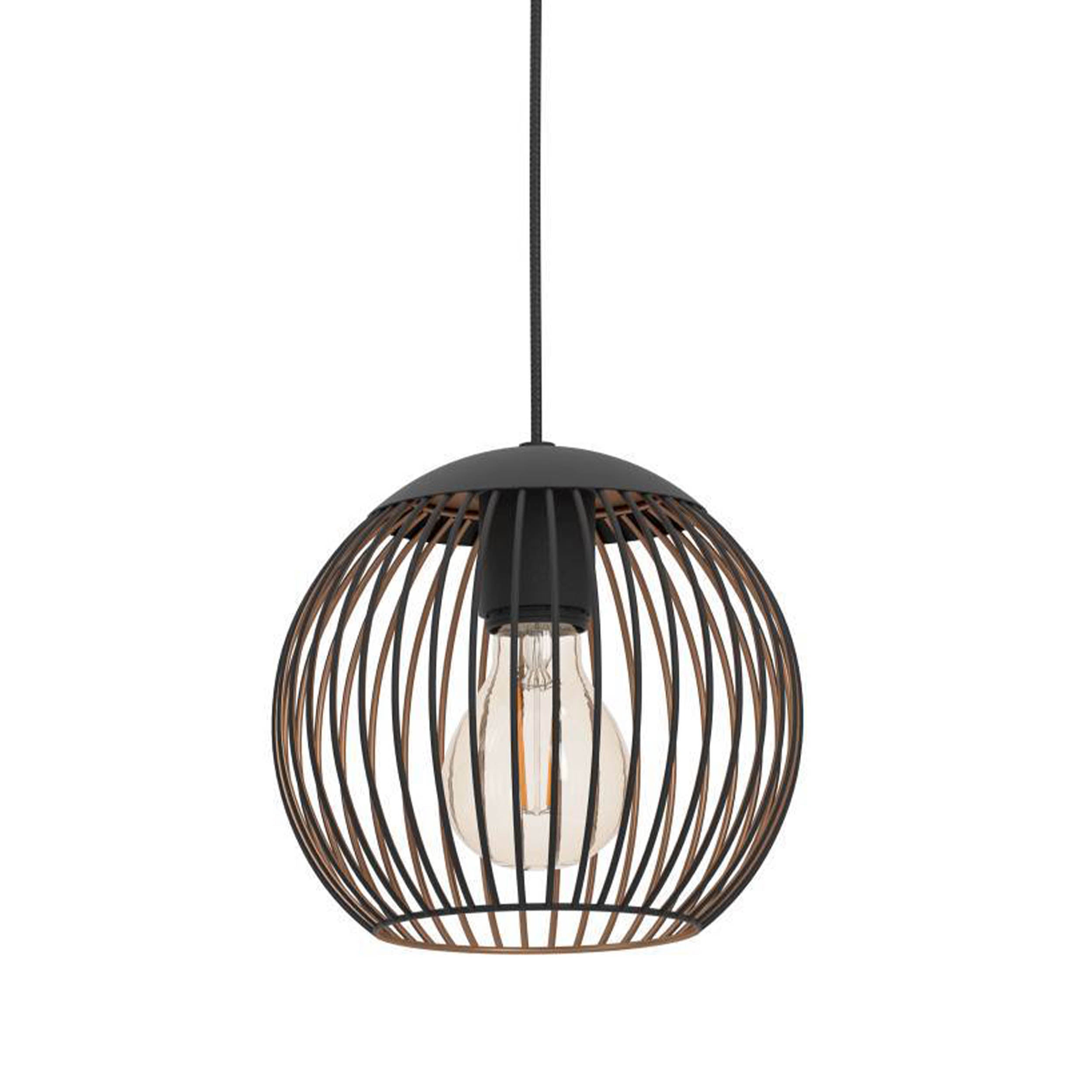 EGLO Almanzora Pendant Light Black Copper 32 cm Triple Shade E27 Hanging Light for Living Rooms