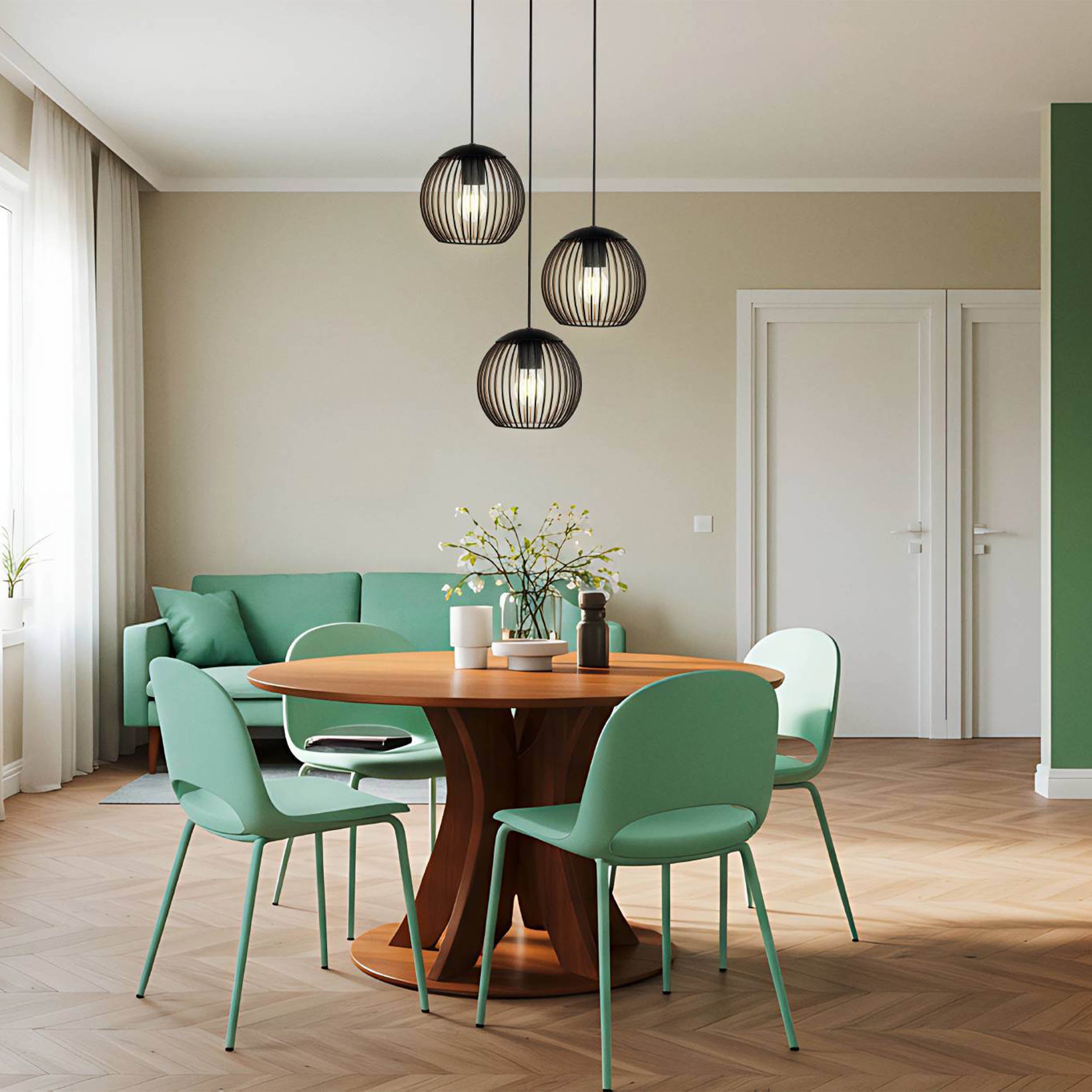 EGLO Almanzora Pendant Light Black Copper 32 cm Triple Shade E27 Hanging Light for Living Rooms 901871