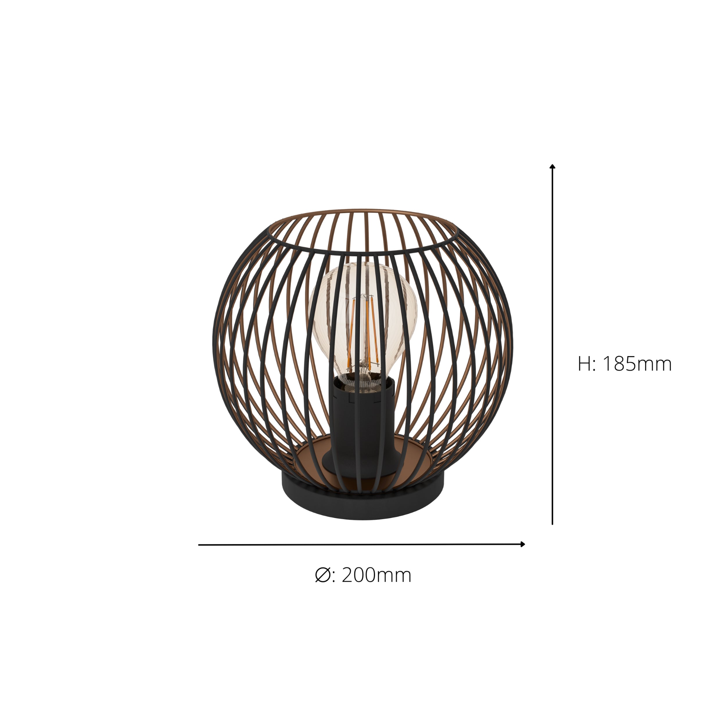EGLO Almanzora Black & Copper Wire Modern Steel Table Lamp