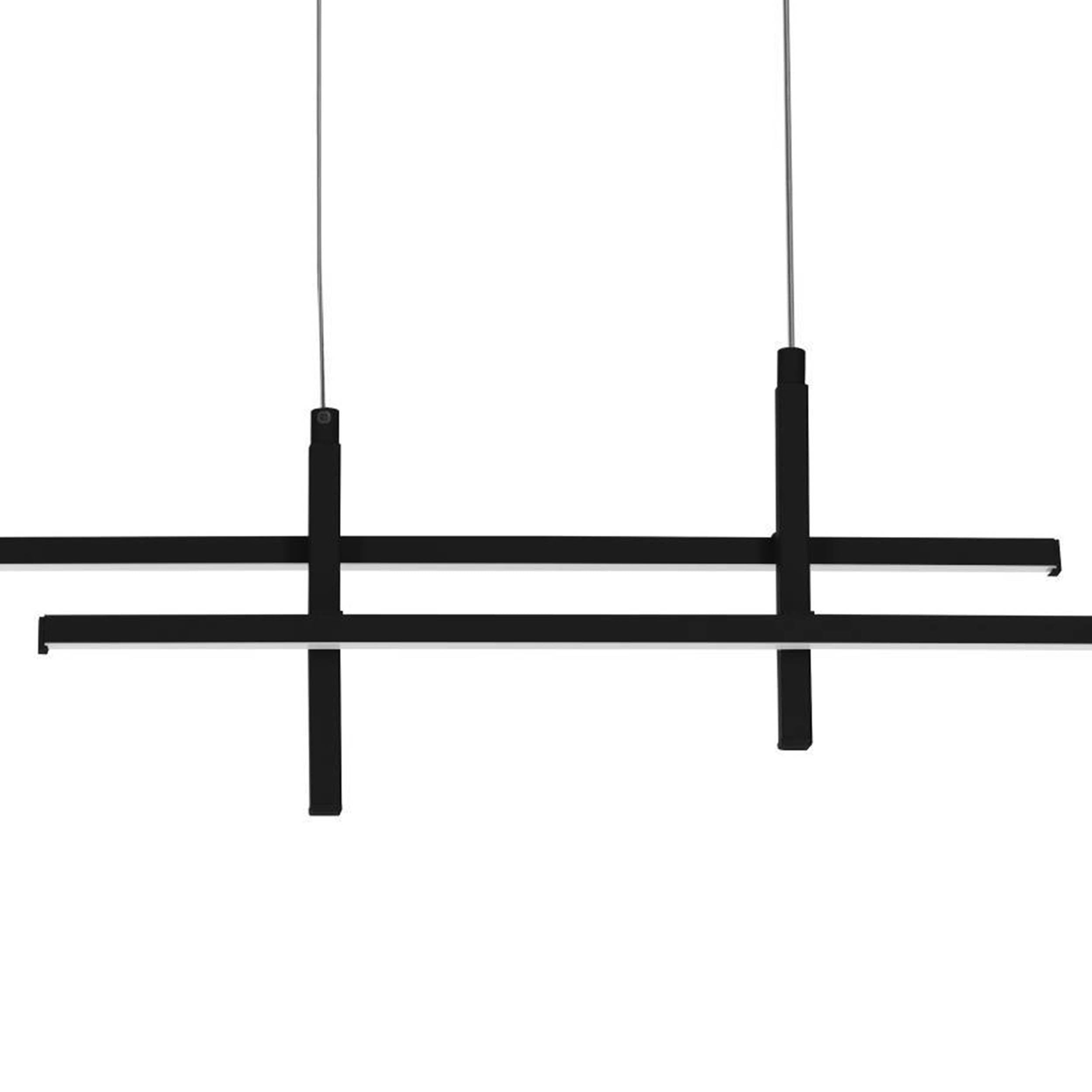 EGLO Trepiliano Pendant Light Black 2 Bar Minimalist LED Pendant Light with Staggered Struts
