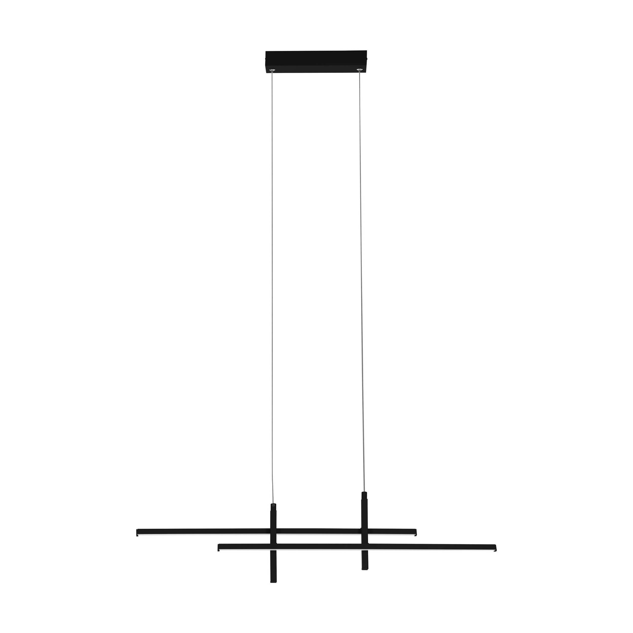EGLO Trepiliano Pendant Light Black 2 Bar Minimalist LED Pendant Light with Staggered Struts