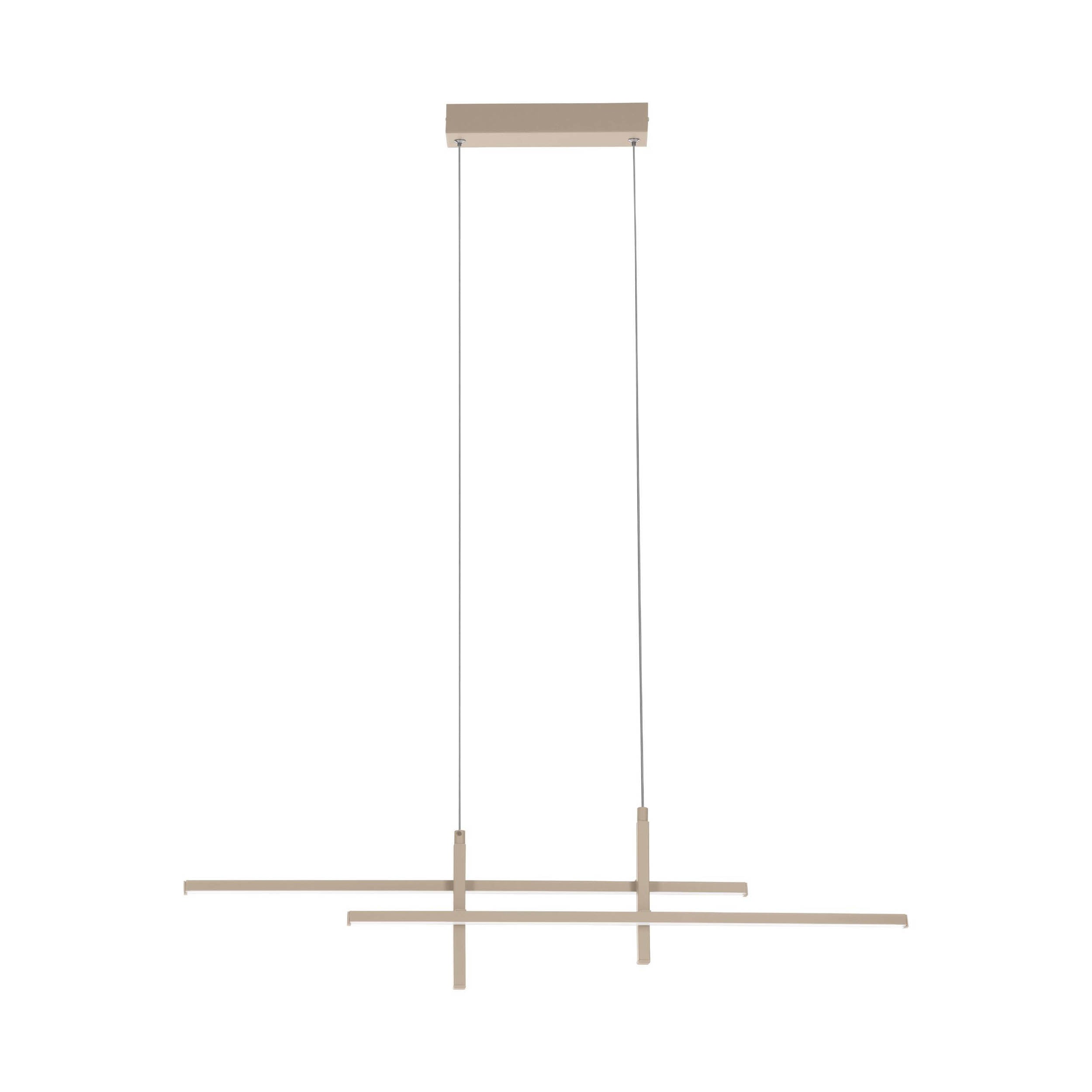 EGLO Trepiliano Pendant Light Sand 2 Bar Adjustable Height LED Pendant Light with Warm Finish