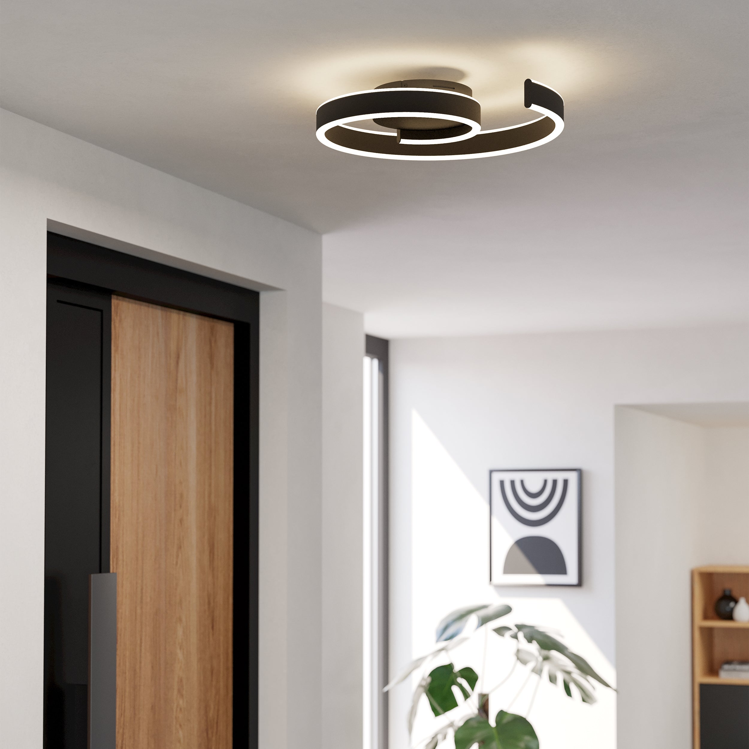 EGLO Andabaia-X Black Flush Ceiling Light