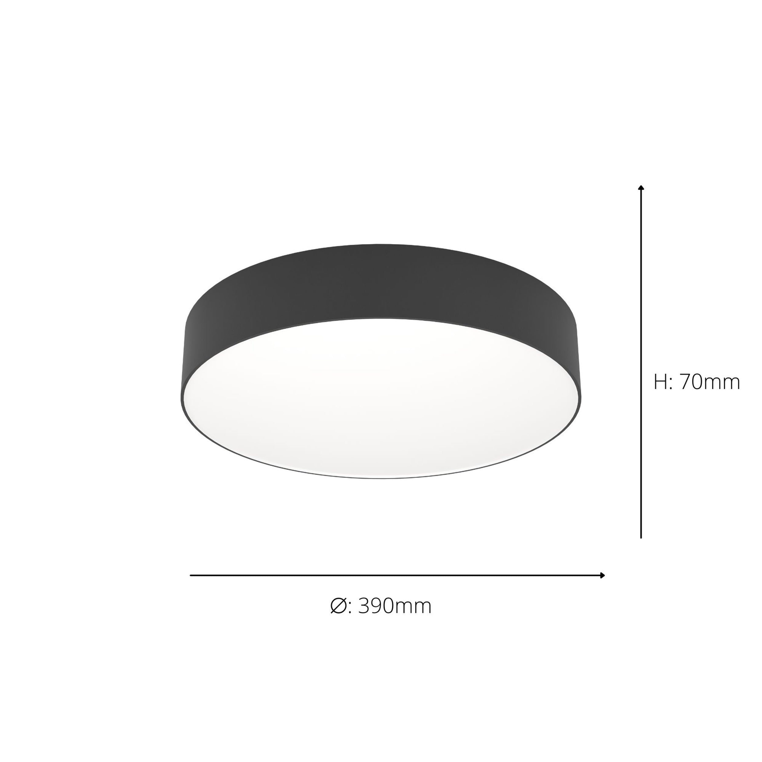EGLO Gallizzi-Z Flush Black Ceiling Light - 390