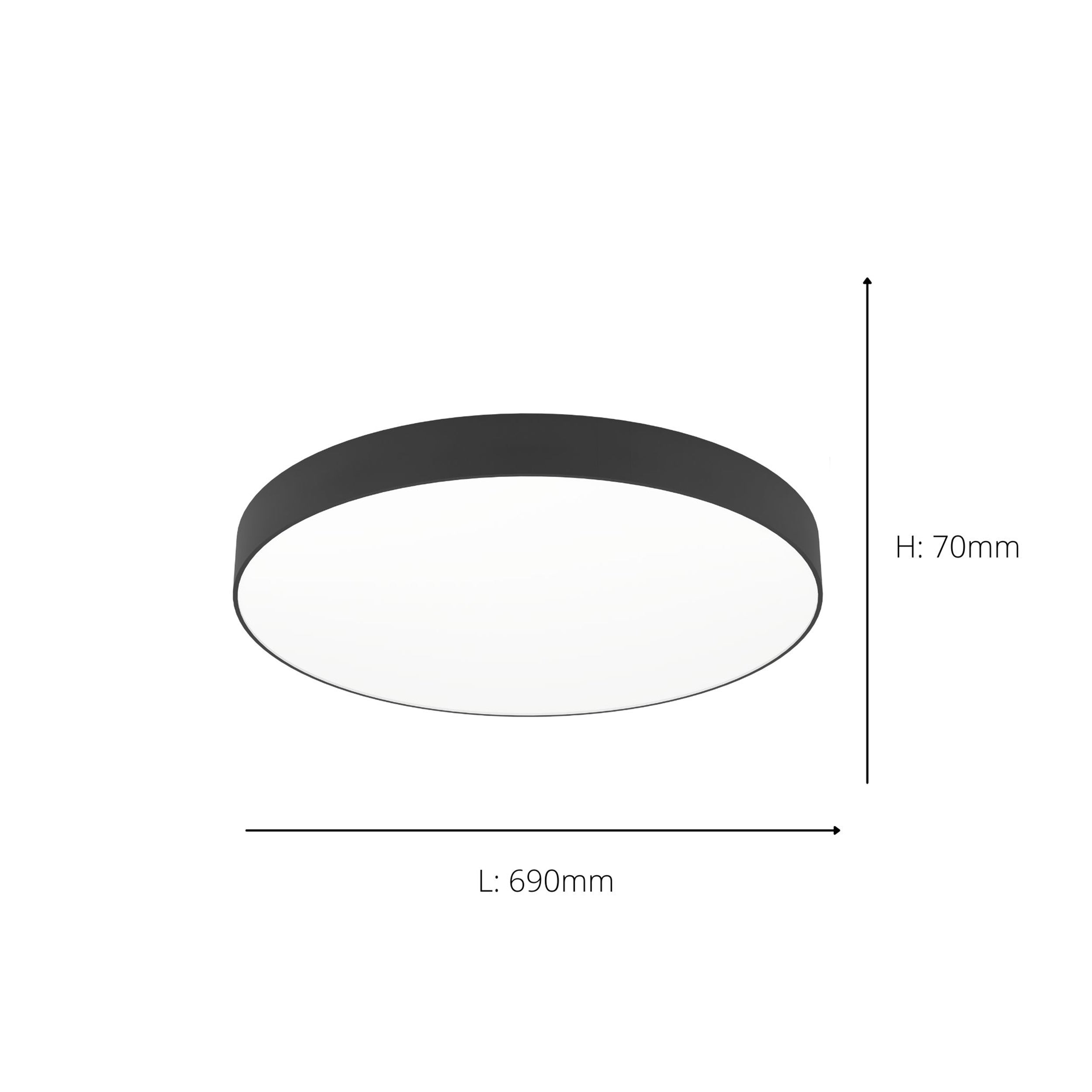 EGLO Gallizzi-Z Flush Black Ceiling Light - 490