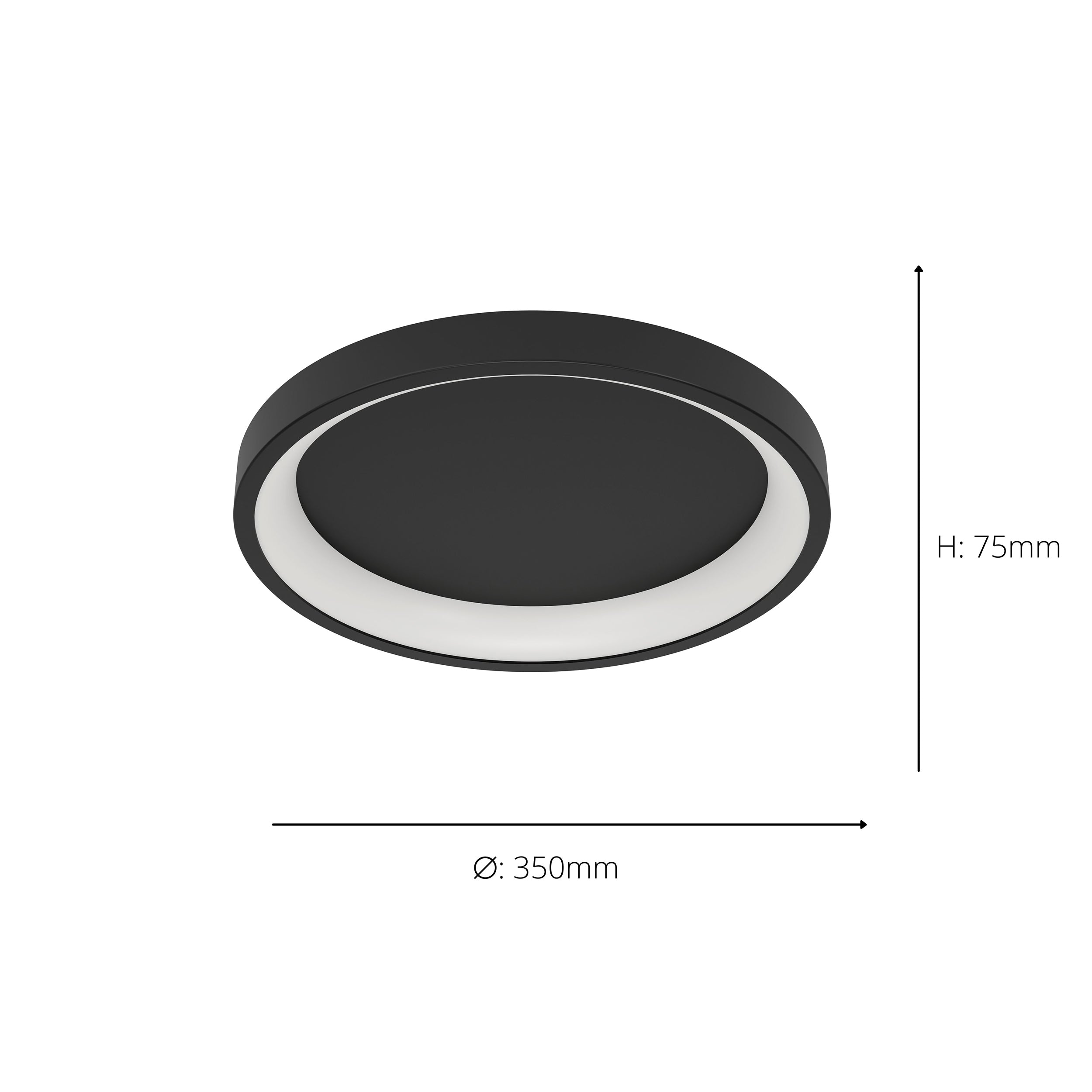 EGLO Loretello-Z Black Flush Circular Ceiling Light