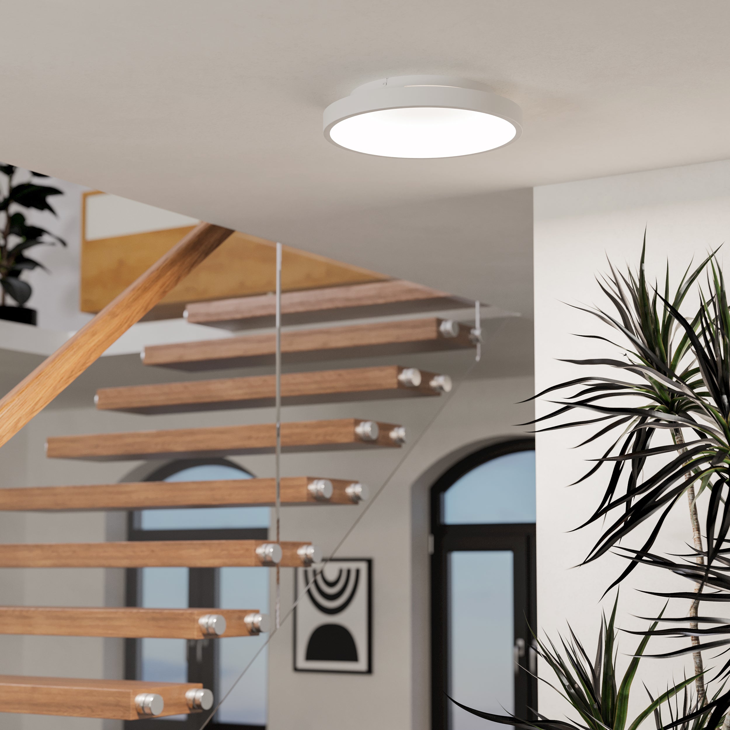 EGLO Loretello-Z White Flush Circular Ceiling Light