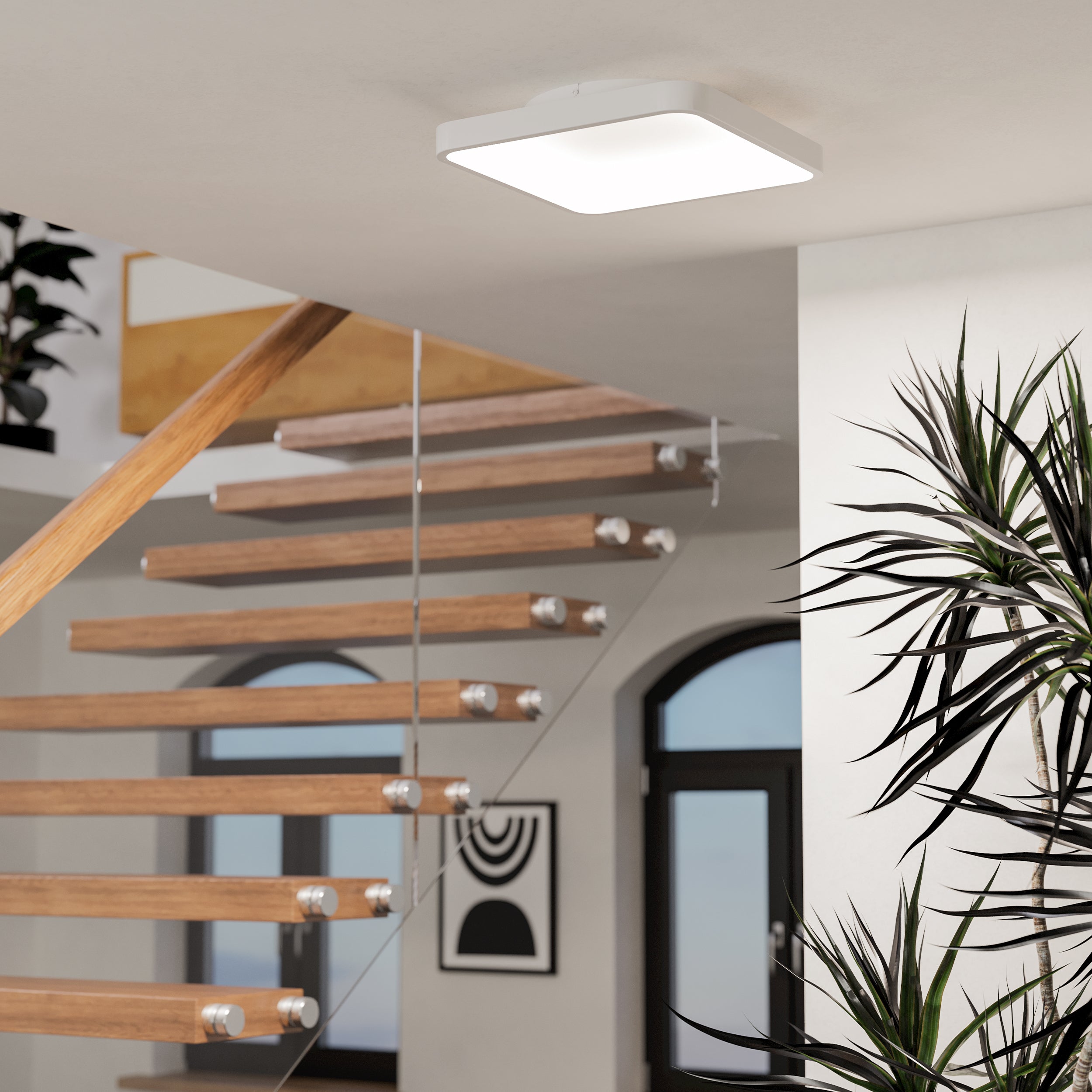 EGLO Loretello-Z White Flush Square Ceiling Light