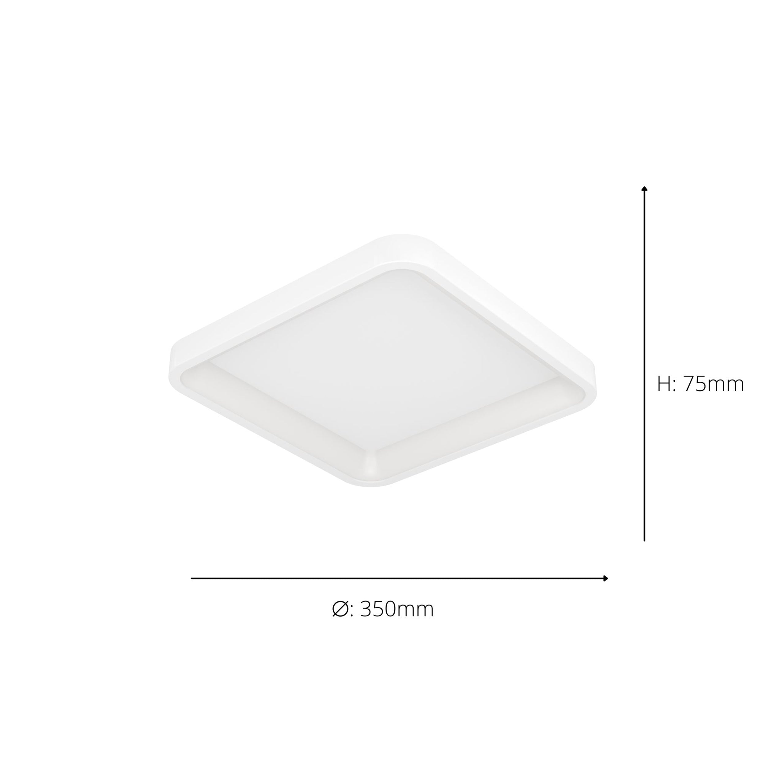 EGLO Loretello-Z White Flush Square Ceiling Light