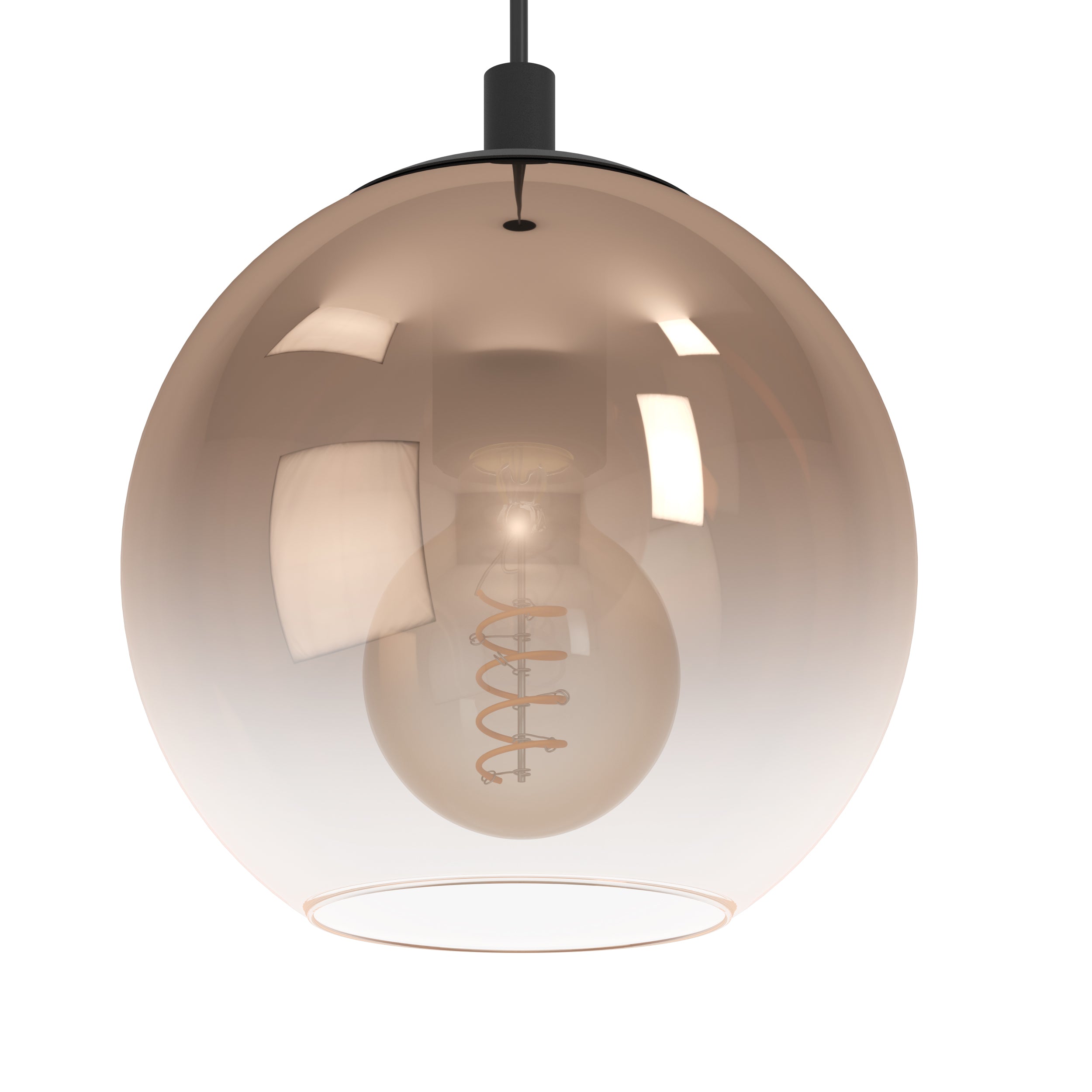 EGLO Ariscani 1 Copper Ombre Effect Glass Single Pendant