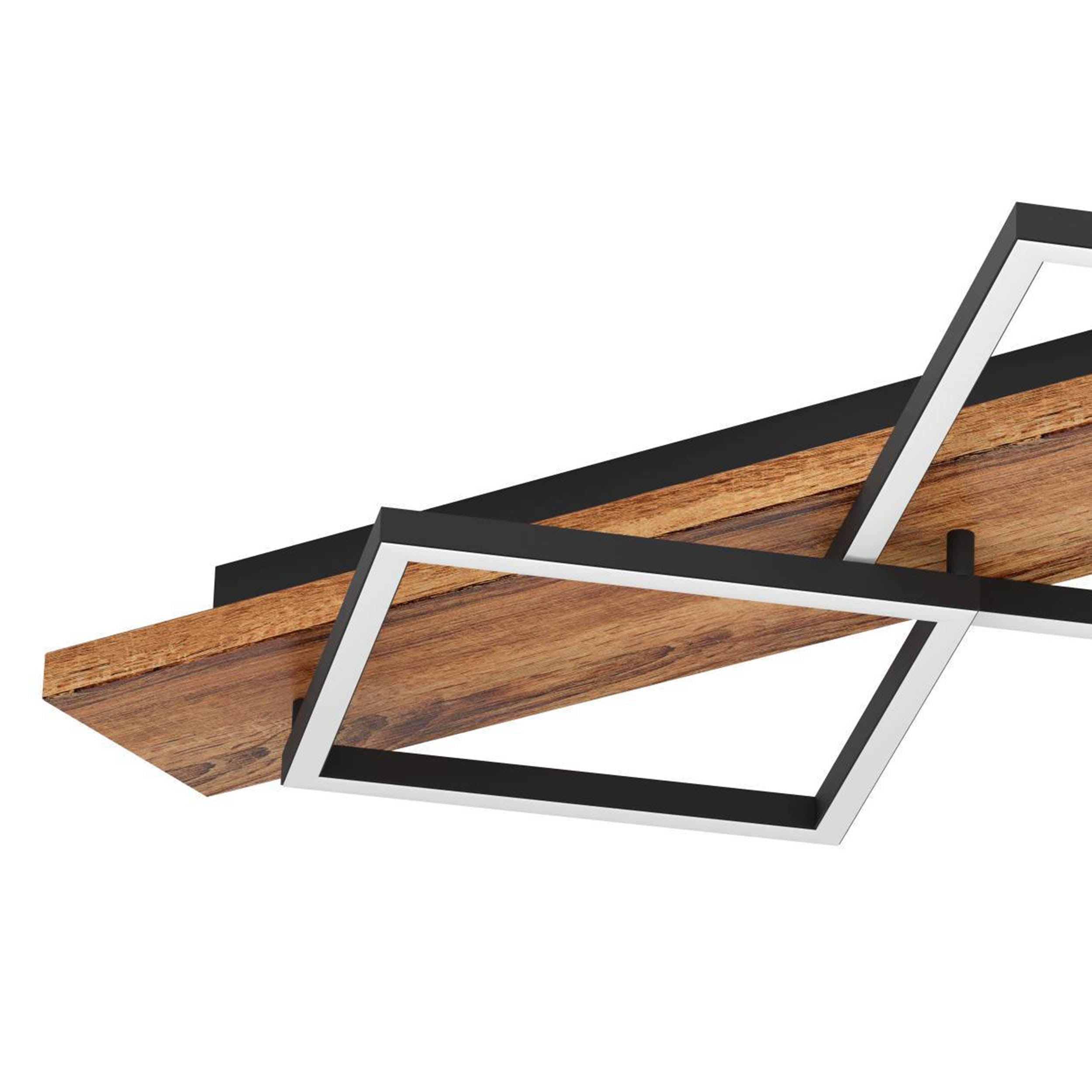 EGLO Boyal Ceiling Light Wood Black 2 Frame LED Ceiling Light