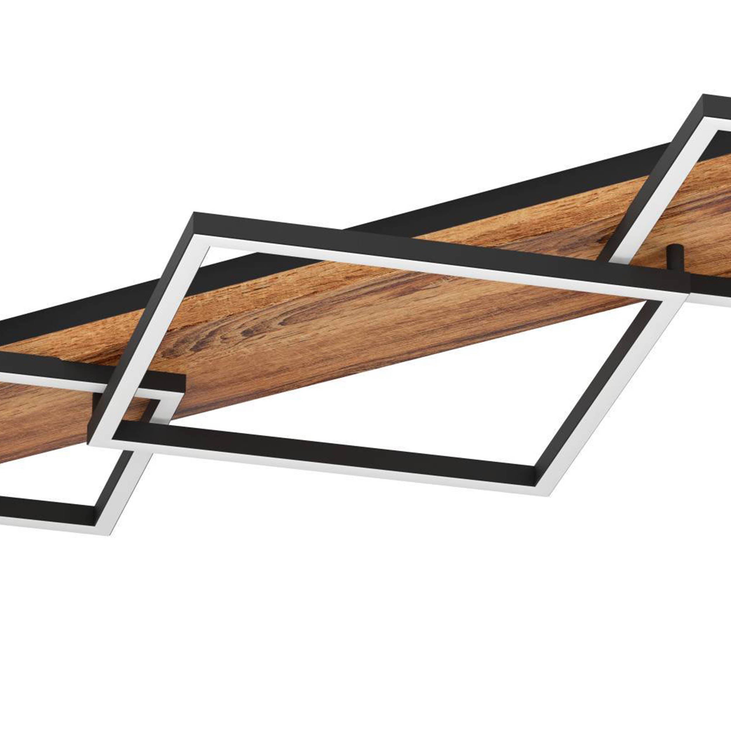 EGLO Boyal Ceiling Light Wood Black 3 Frame LED Ceiling Light
