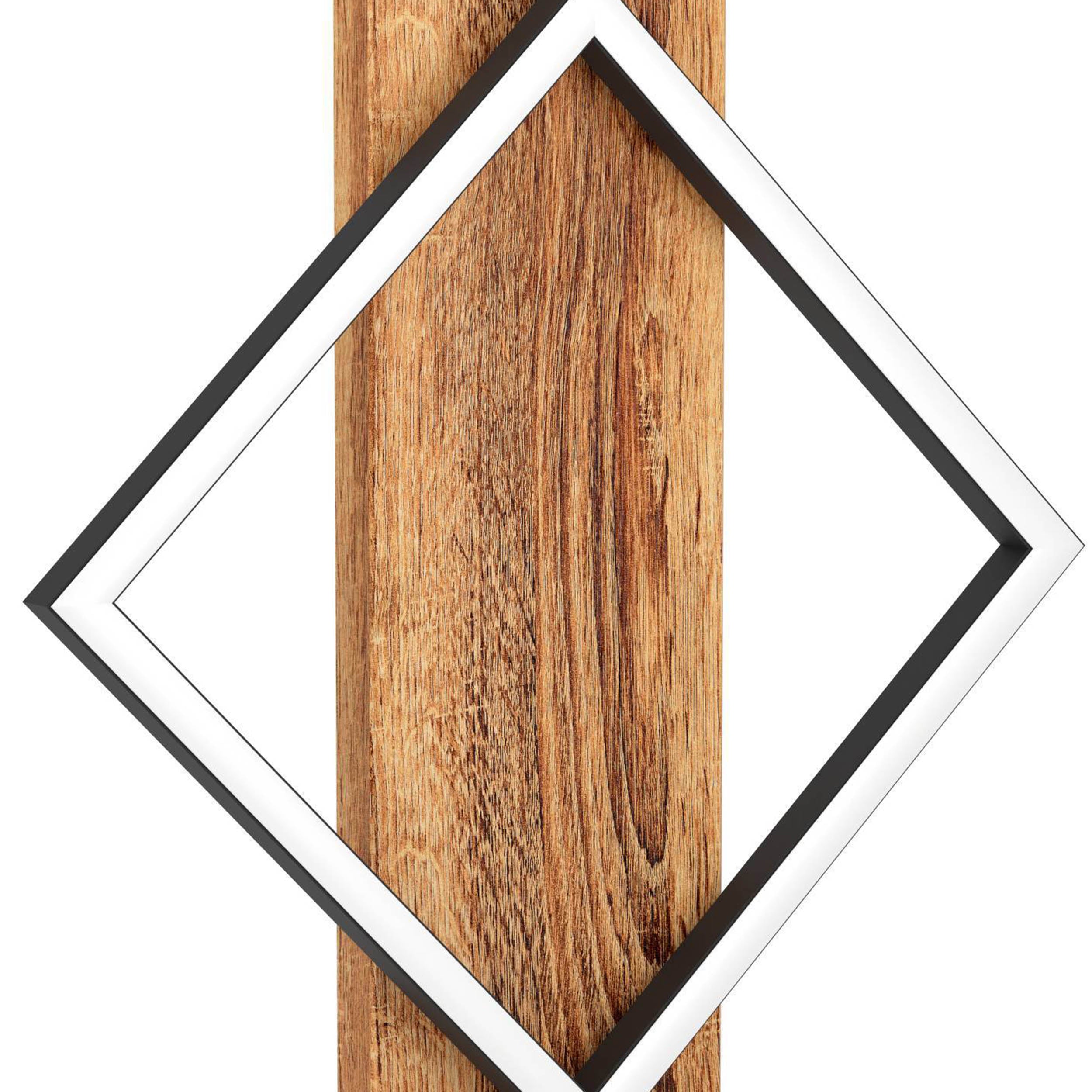 EGLO Boyal Table Lamp Wood Black 1 Frame  LED Table Lamp with Rustic Wood Panel