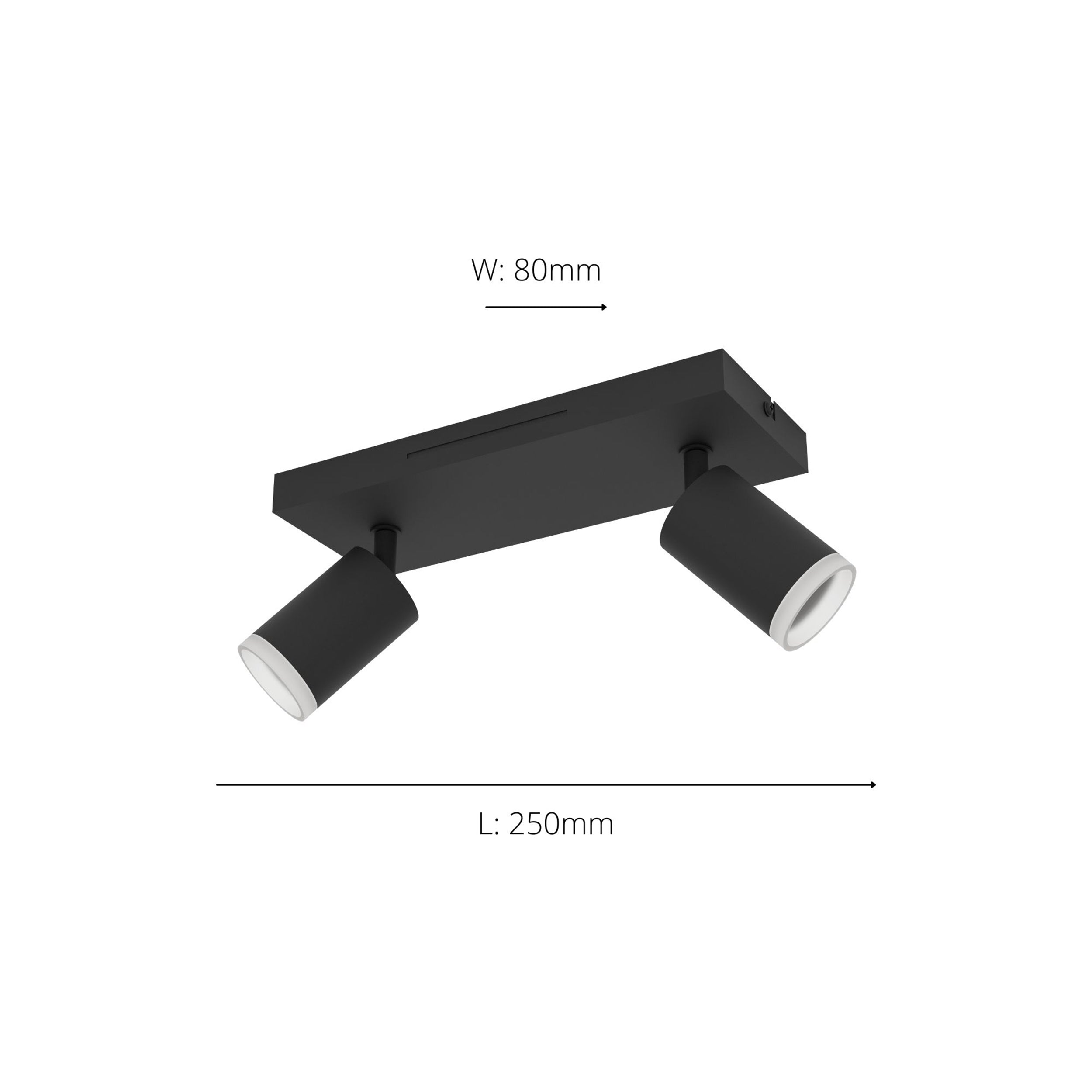 EGLO Melitello-Z Black Two Bar Spotlight