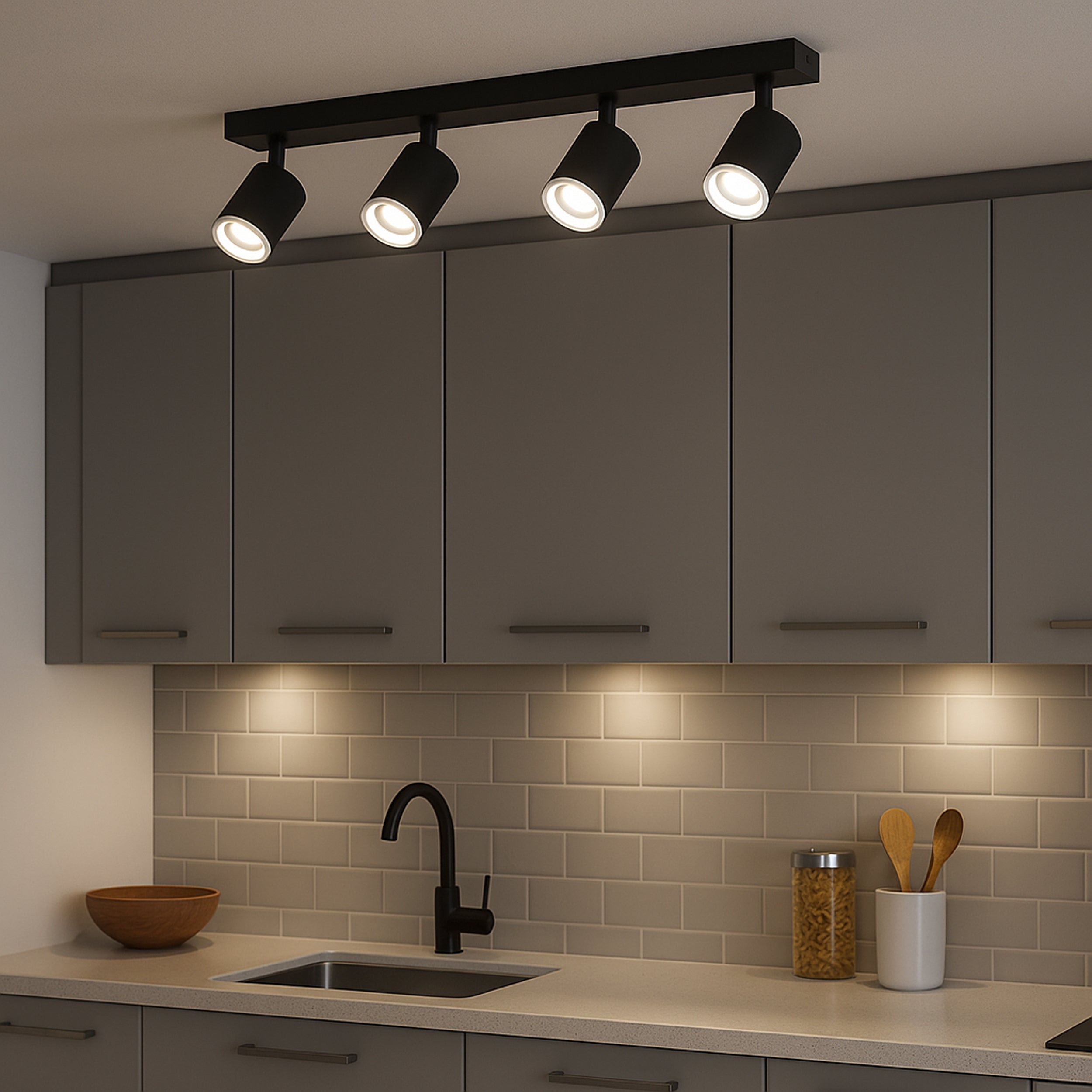 EGLO Melitello-Z Smart Control RGB LED 4 Light Spotlight, Black