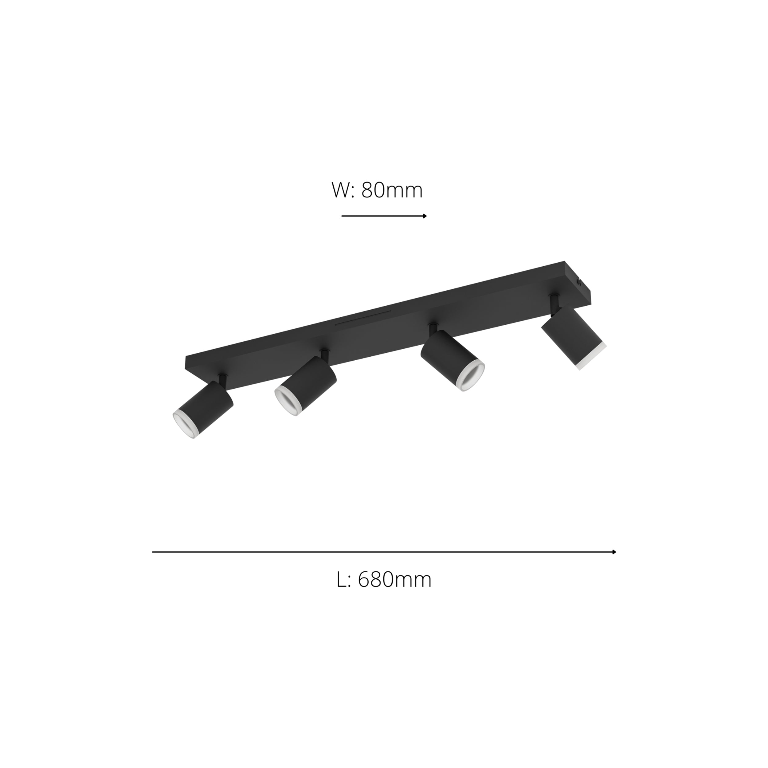 EGLO Melitello-Z Smart Control RGB LED 4 Light Spotlight, Black