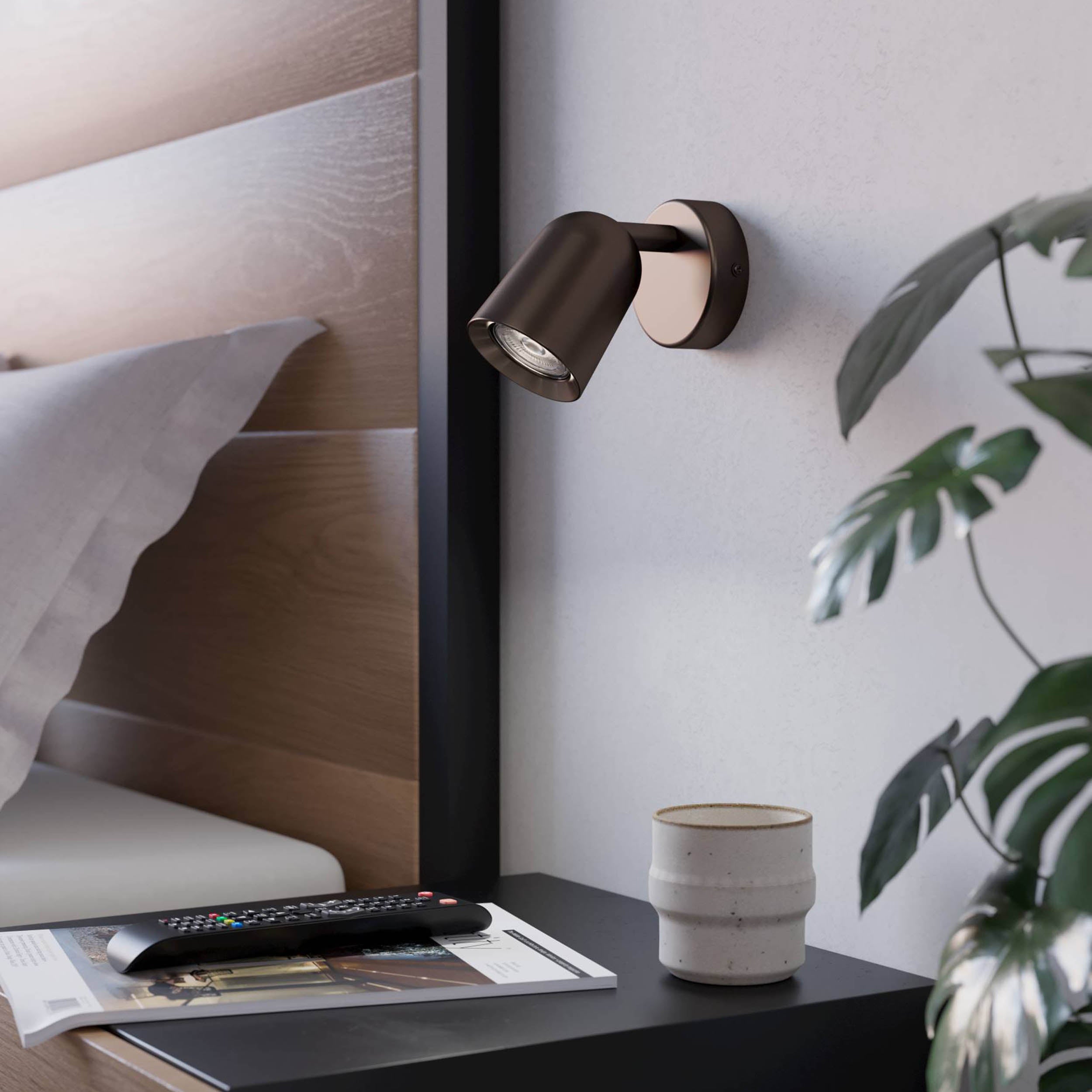 EGLO Camaldoli Dark Bronze Steel LED Wall Spotlight