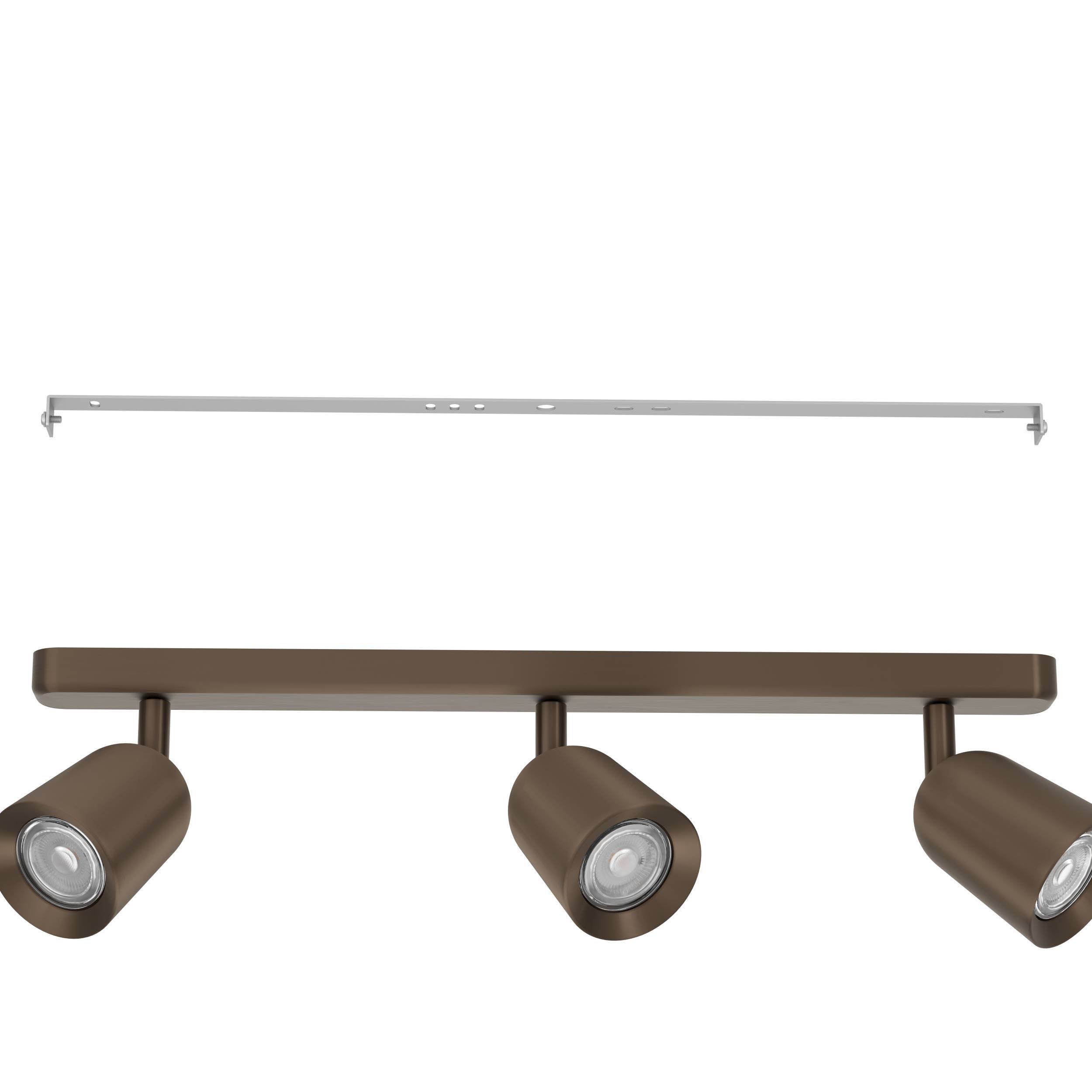 EGLO Camaldoli Dark Bronze Steel LED Triple Ceiling Spotlight