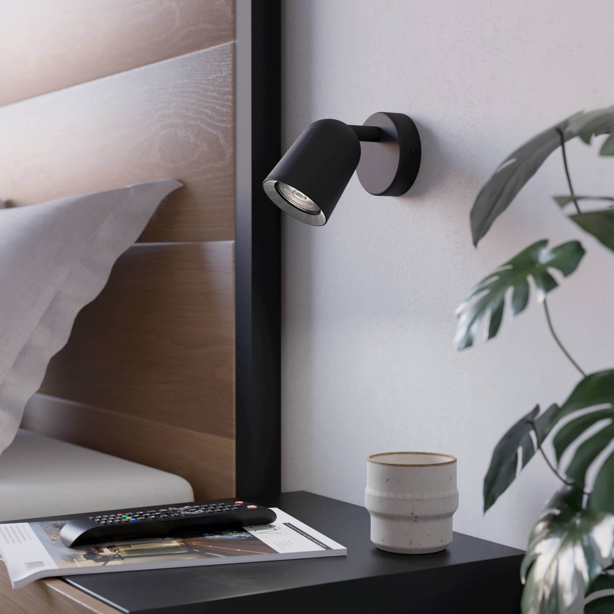 EGLO Camaldoli Black Steel LED Wall Spotlight