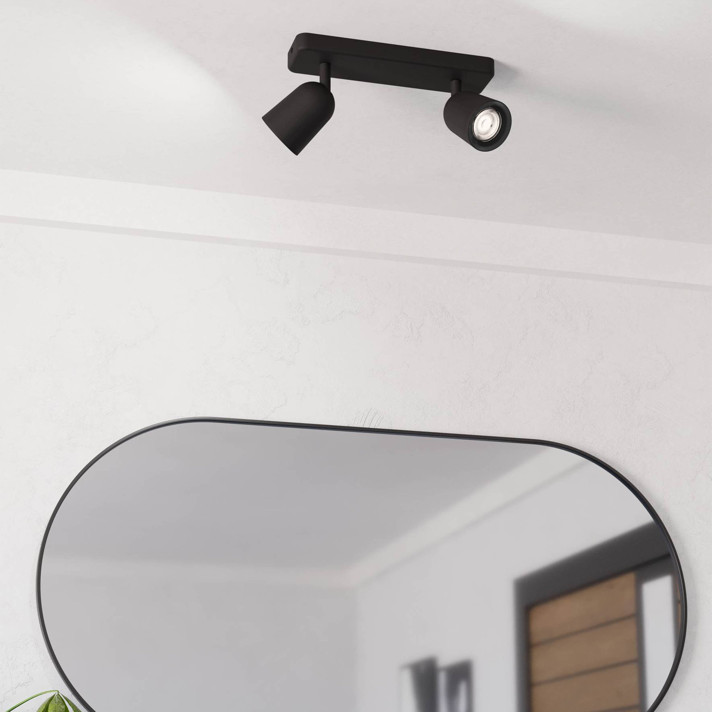 EGLO Camaldoli Dark Black LED Dual Ceiling Spotlight