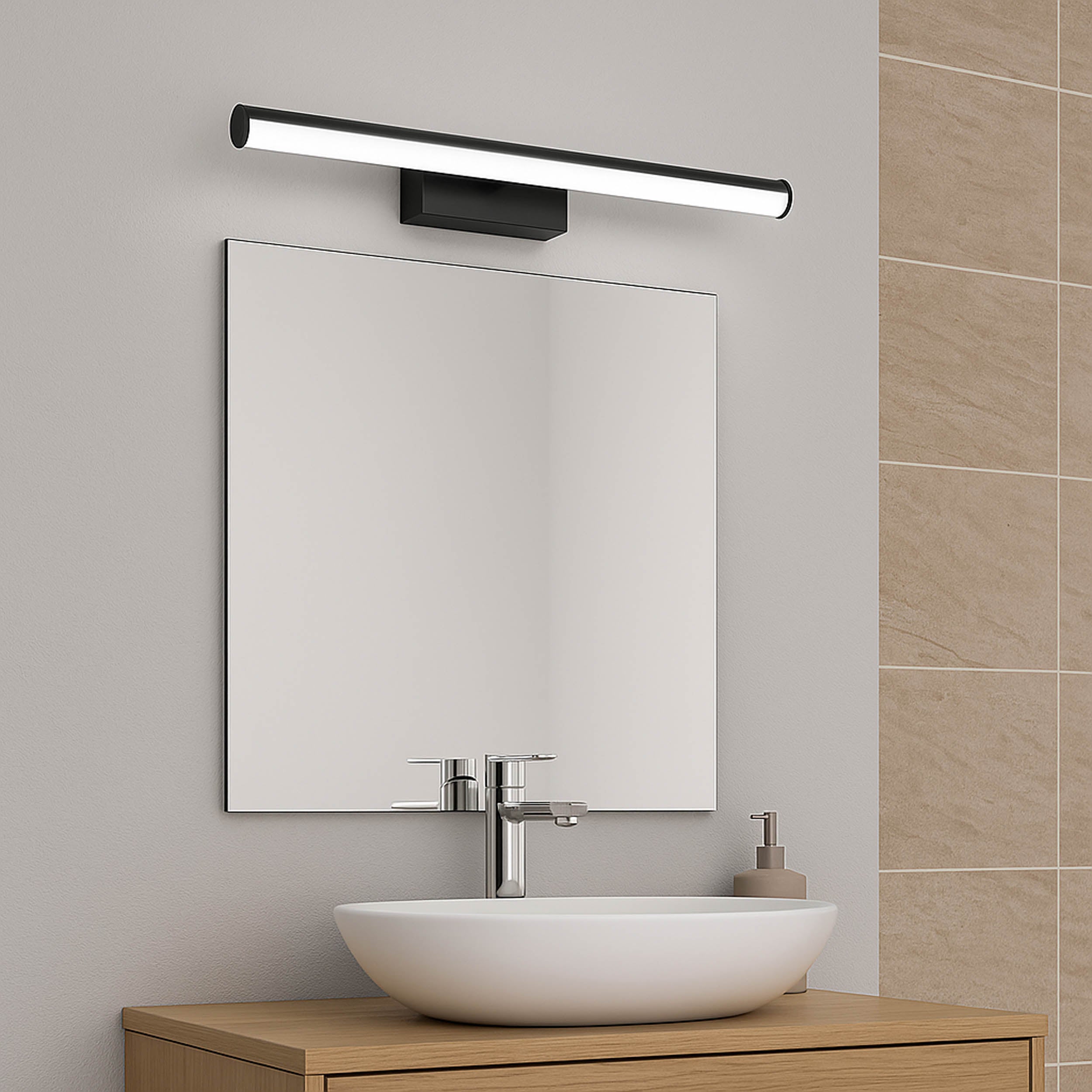 EGLO Vadumi Black & White Plastic Mirror Light, 40cm