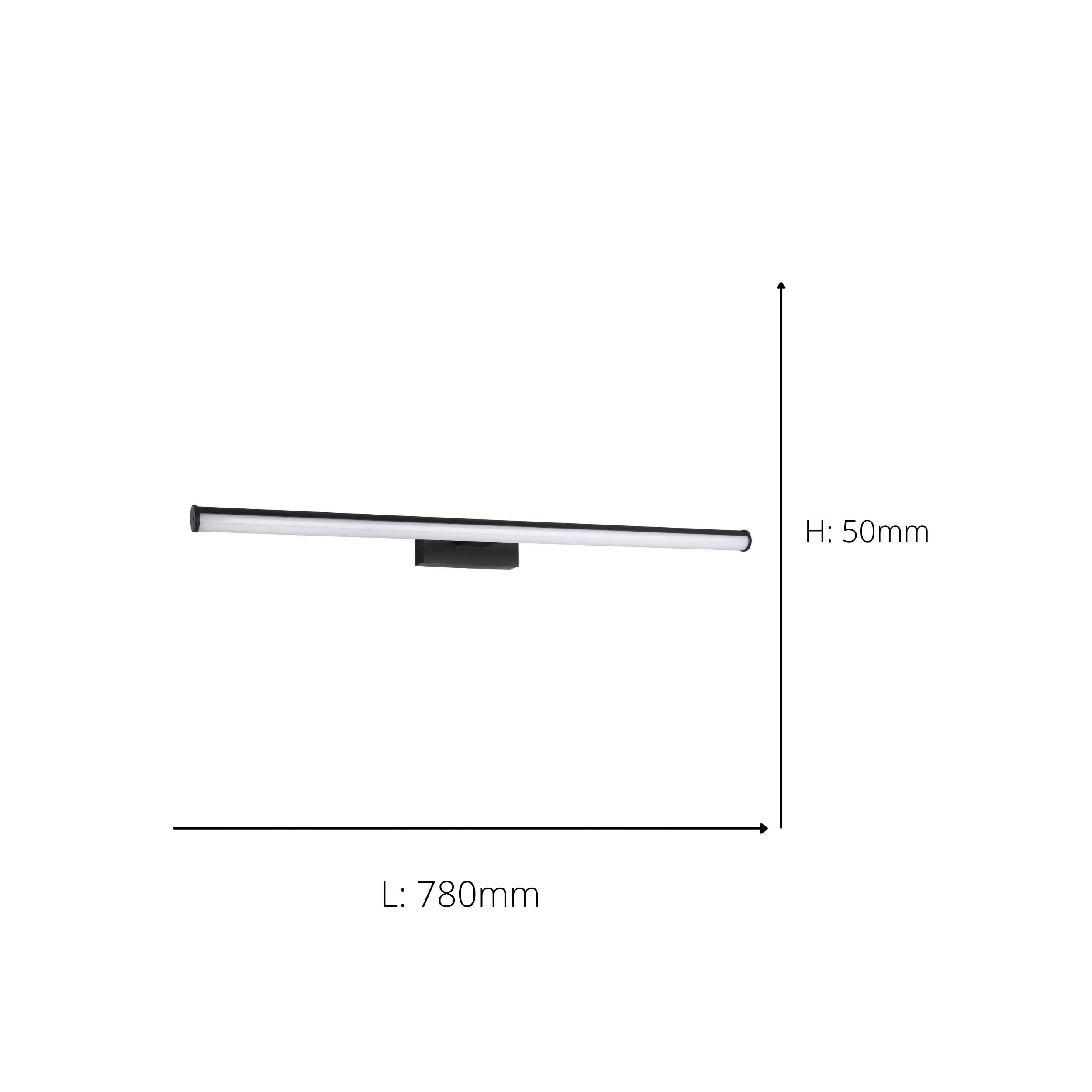 EGLO Vadumi Black & White Plastic Mirror Light, 78cm